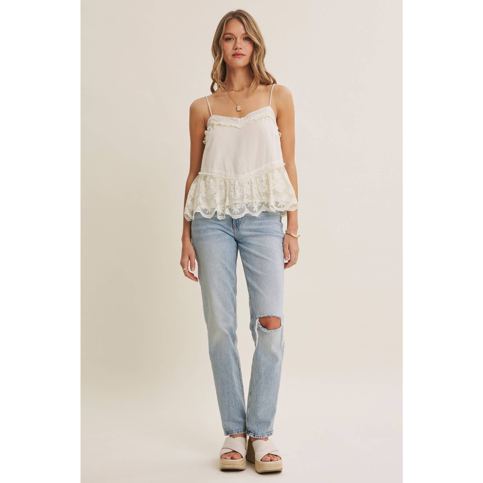 Vanessa Lace Flare Tank