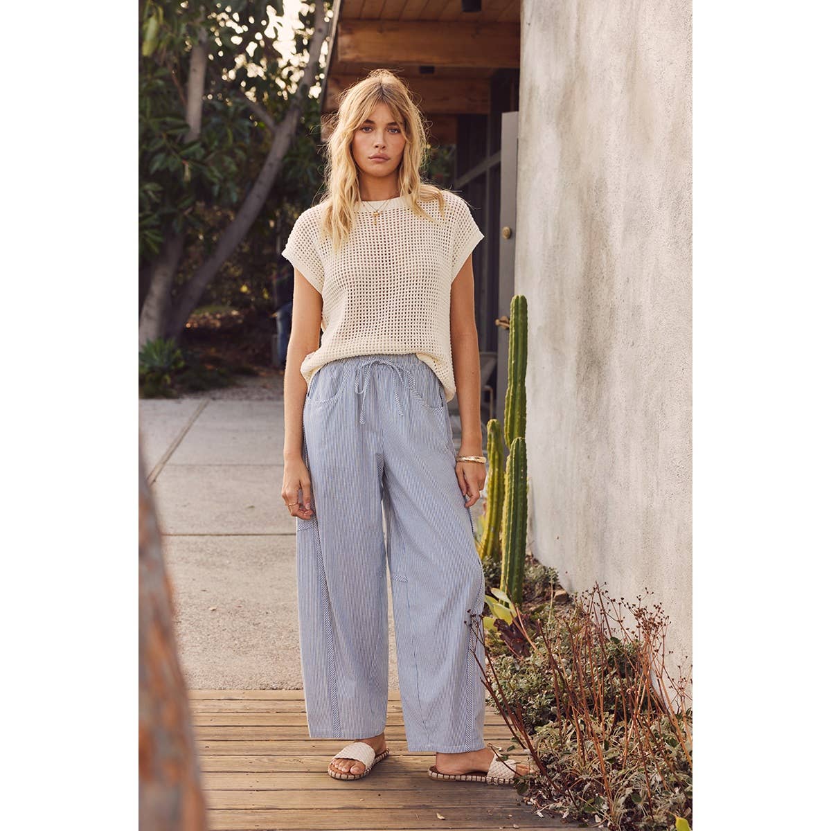 Maya Striped Barrel Pants