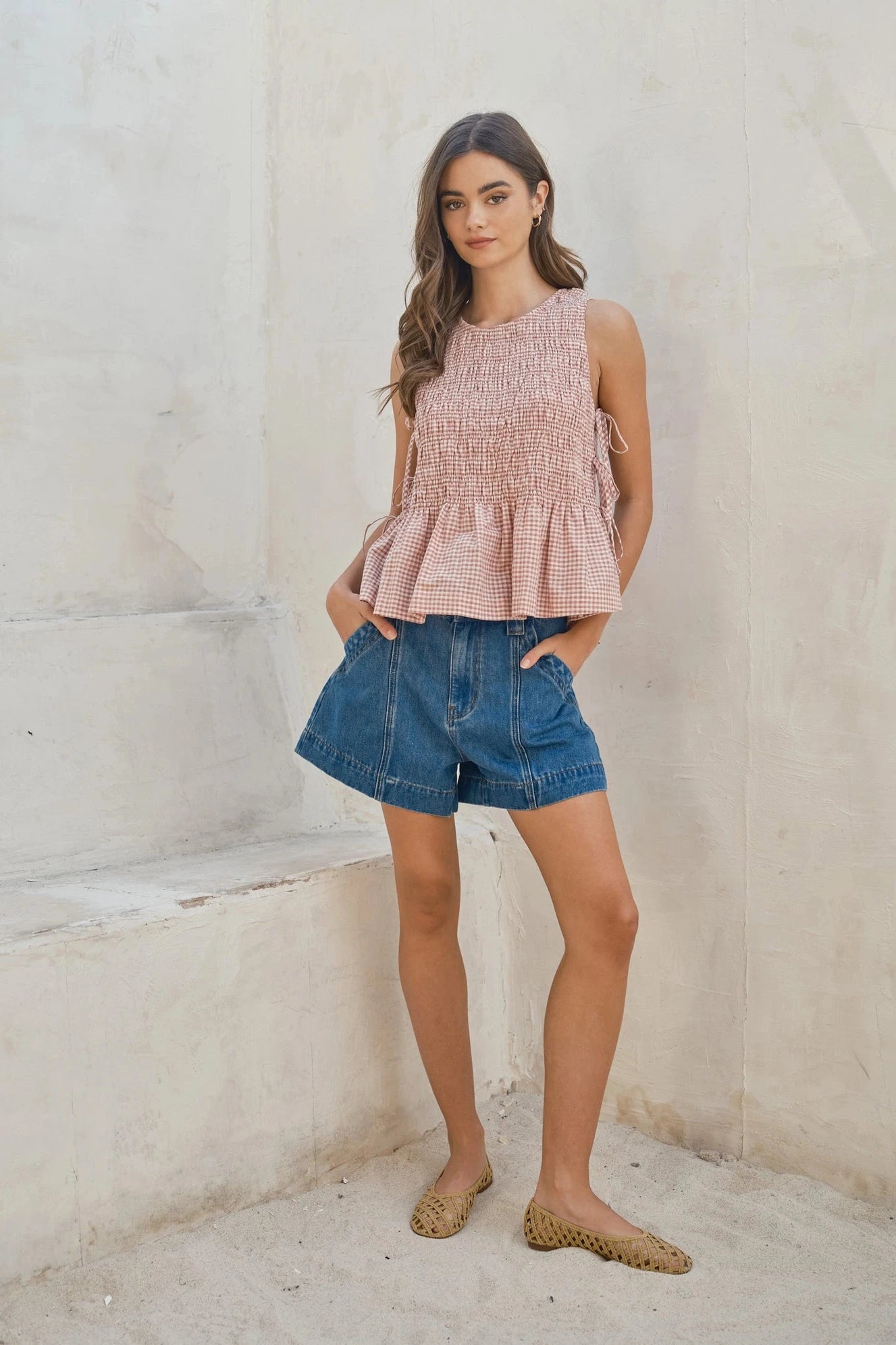 Quinn Smocked Tie Tank