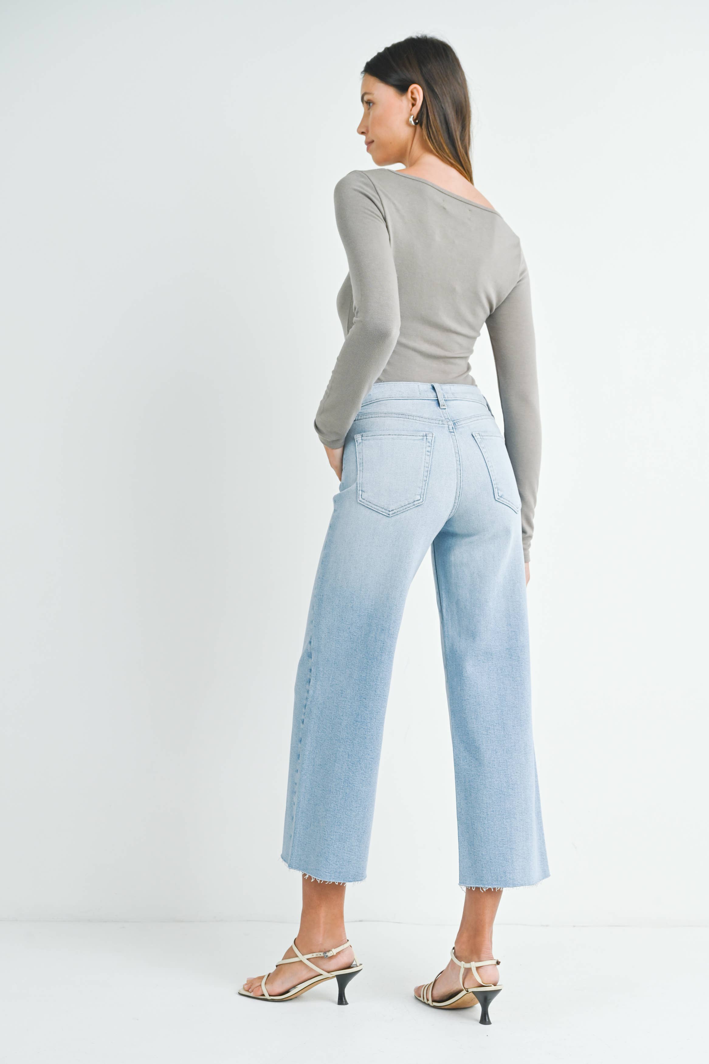 Wren High Rise Scissor Cut Wide Leg in Light Denim