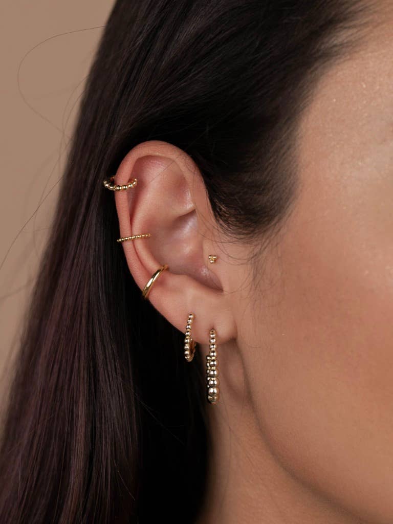Tiny Ball Hoop Earrings