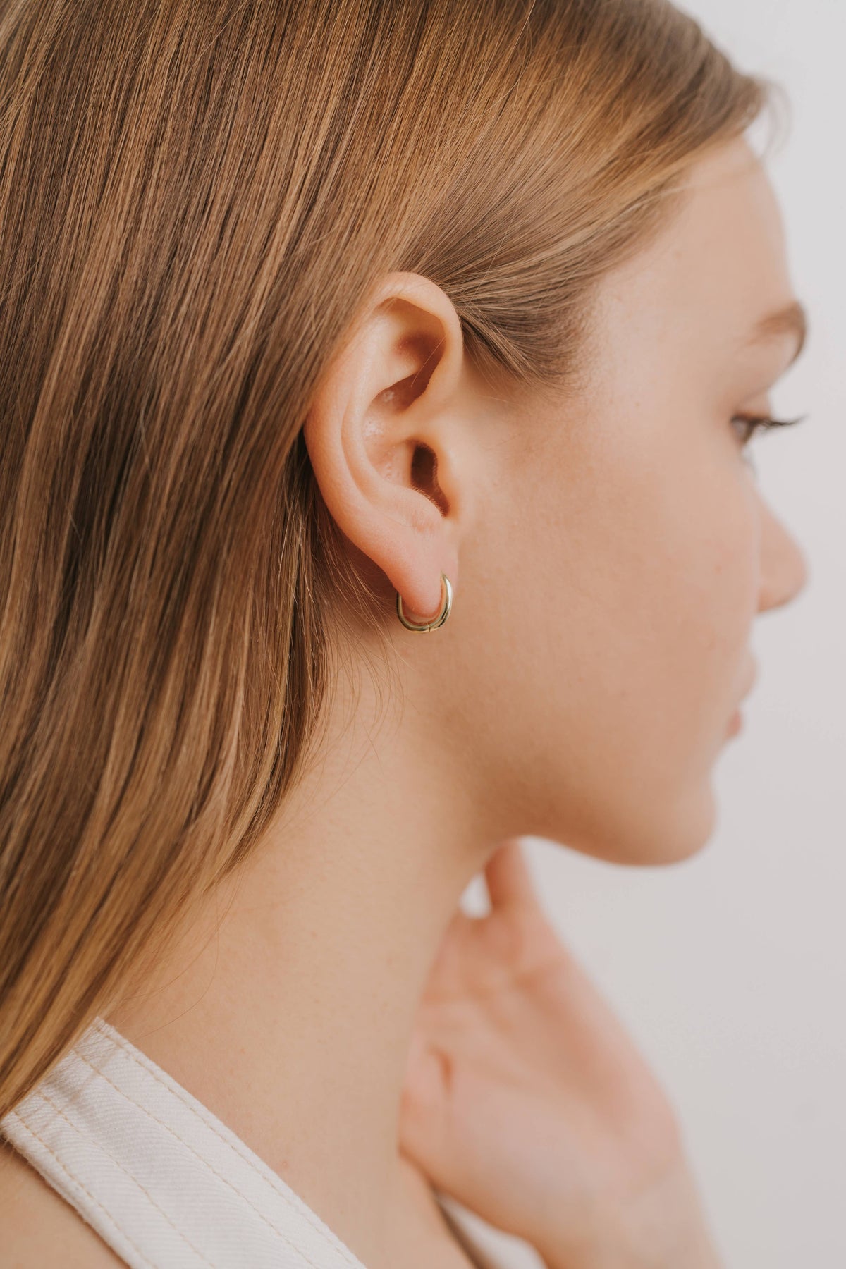 Gold Small Rectangle Hoop
