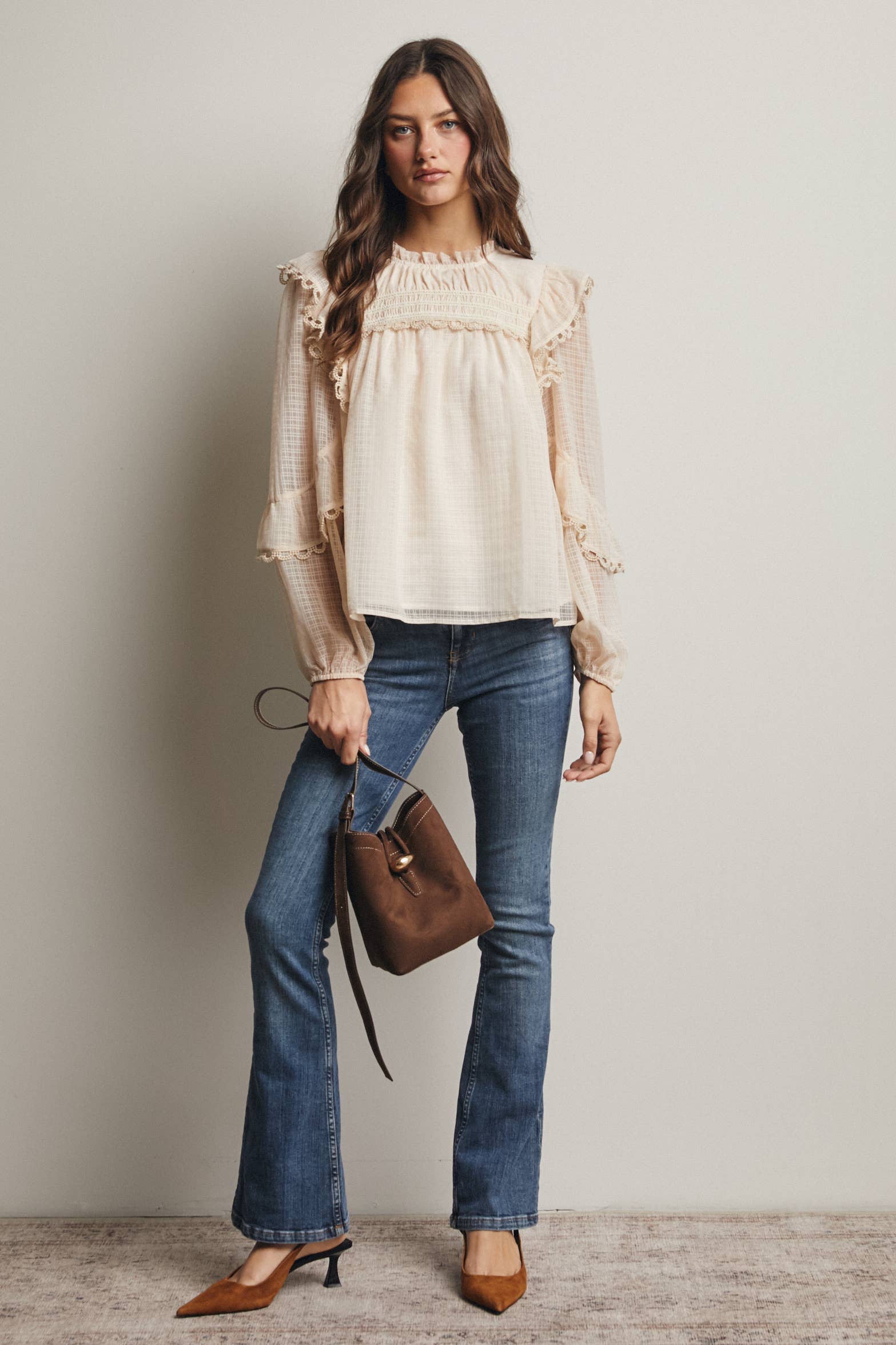 Hattie Lace Trim Blouse