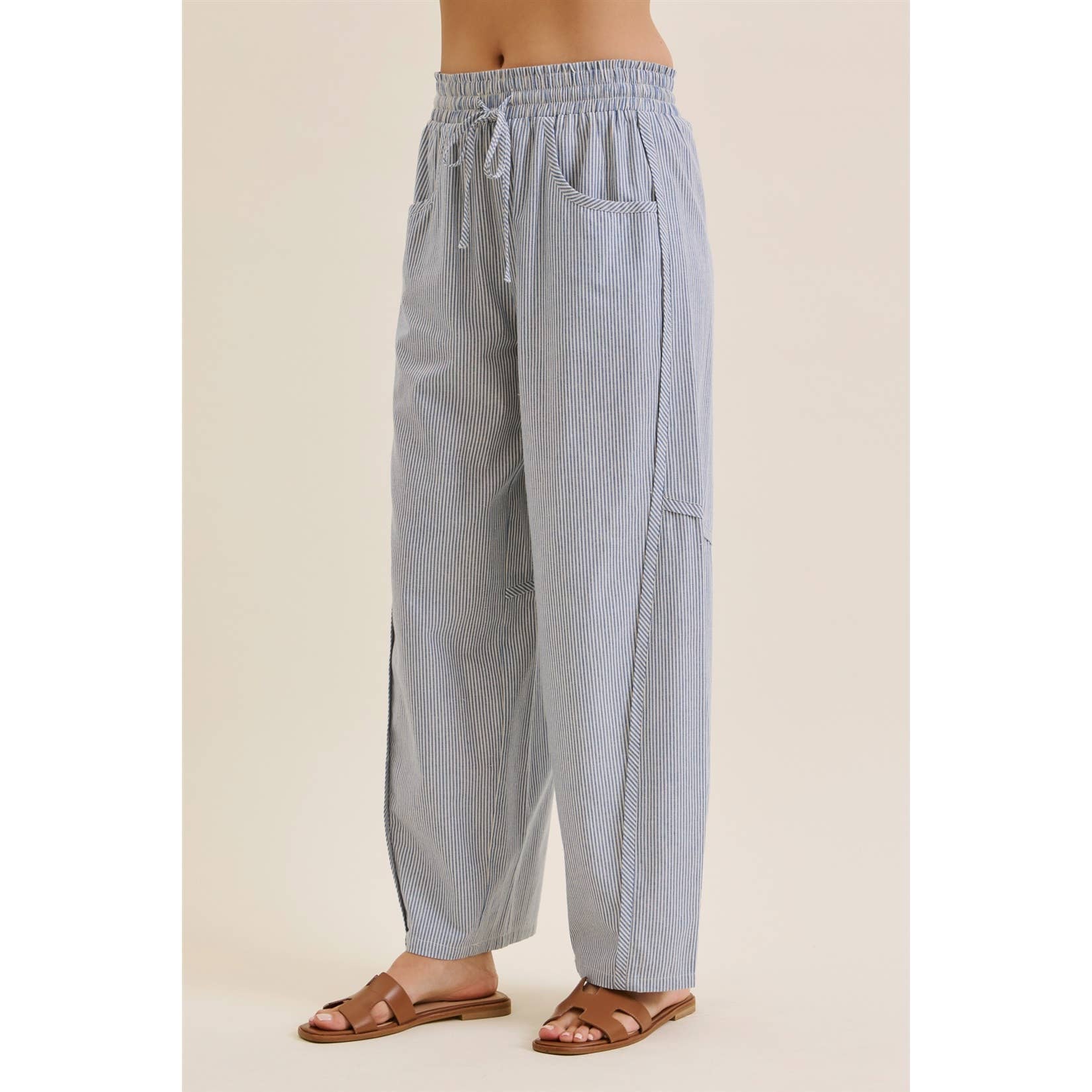 Maya Striped Barrel Pants