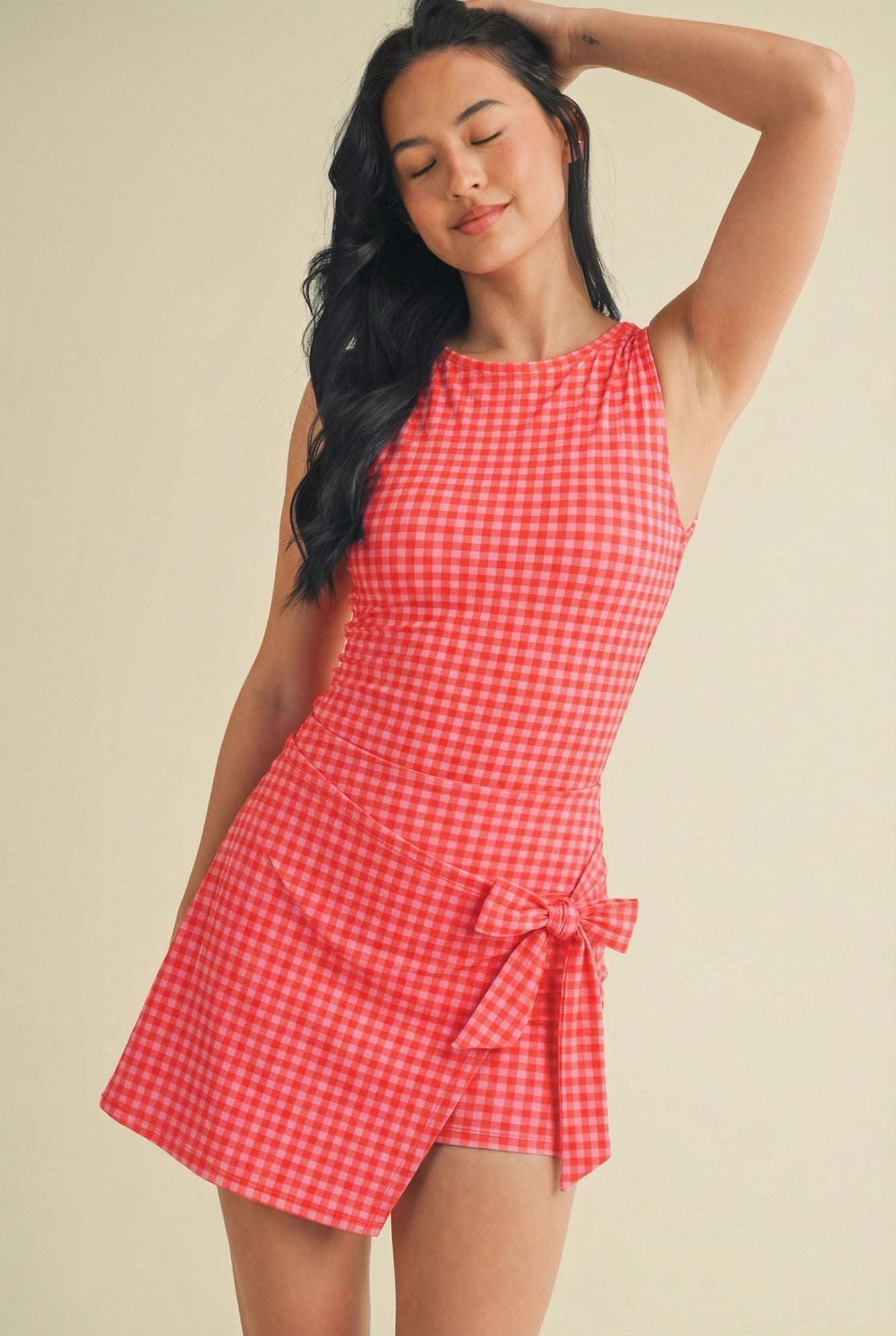 Heidi Gingham Active Wrap Dress