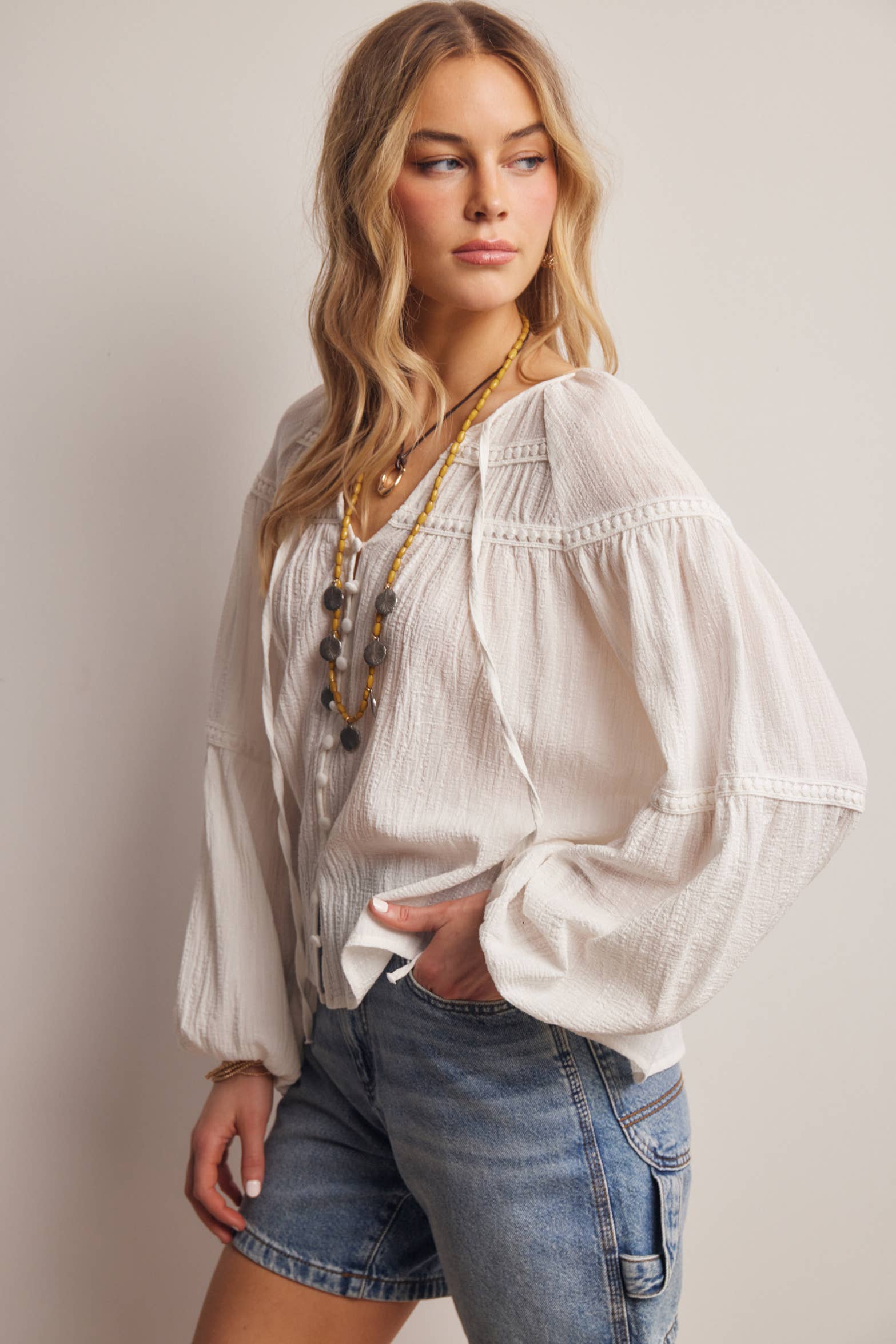 Justine Cotton Peasant Blouse