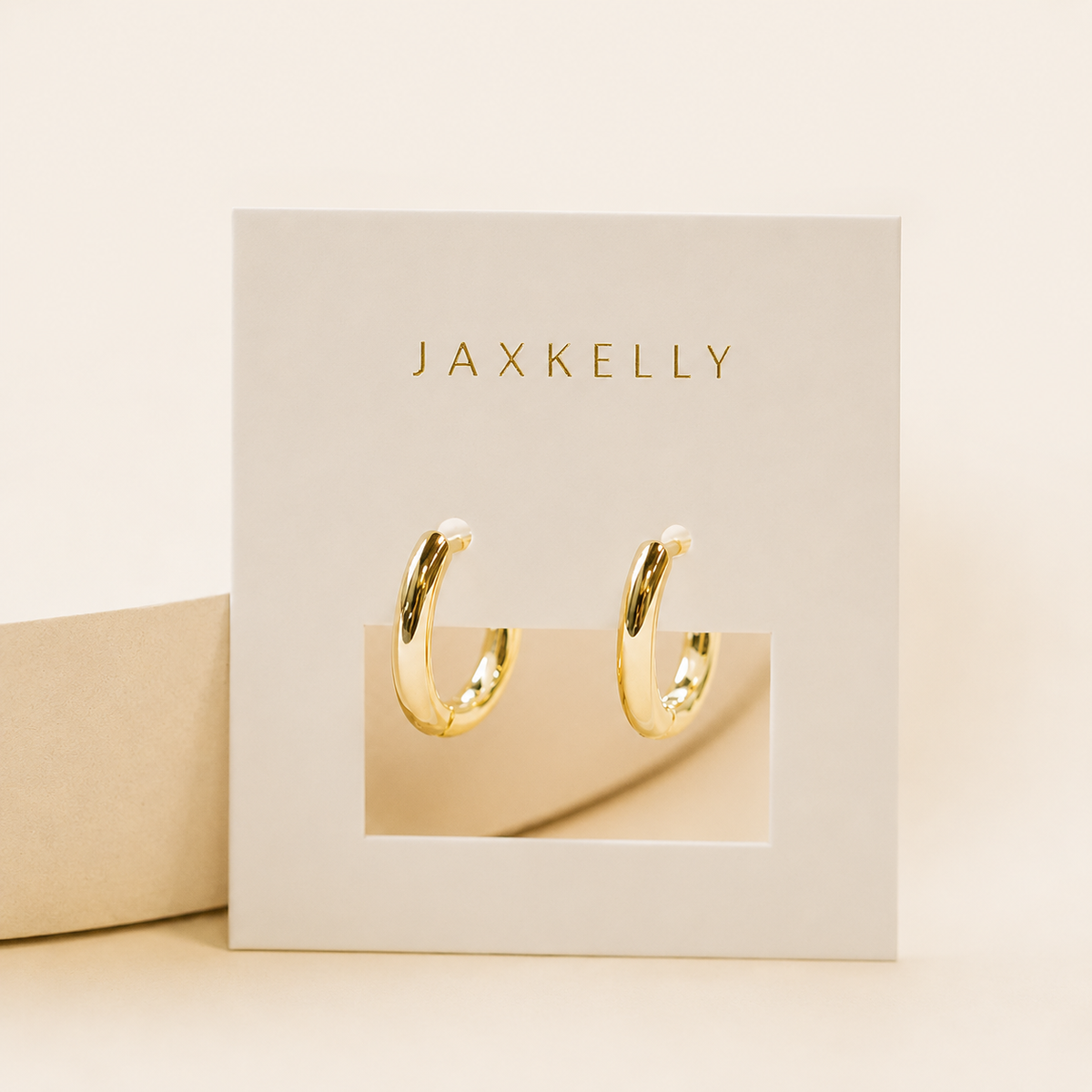 Gold Small Rectangle Hoop