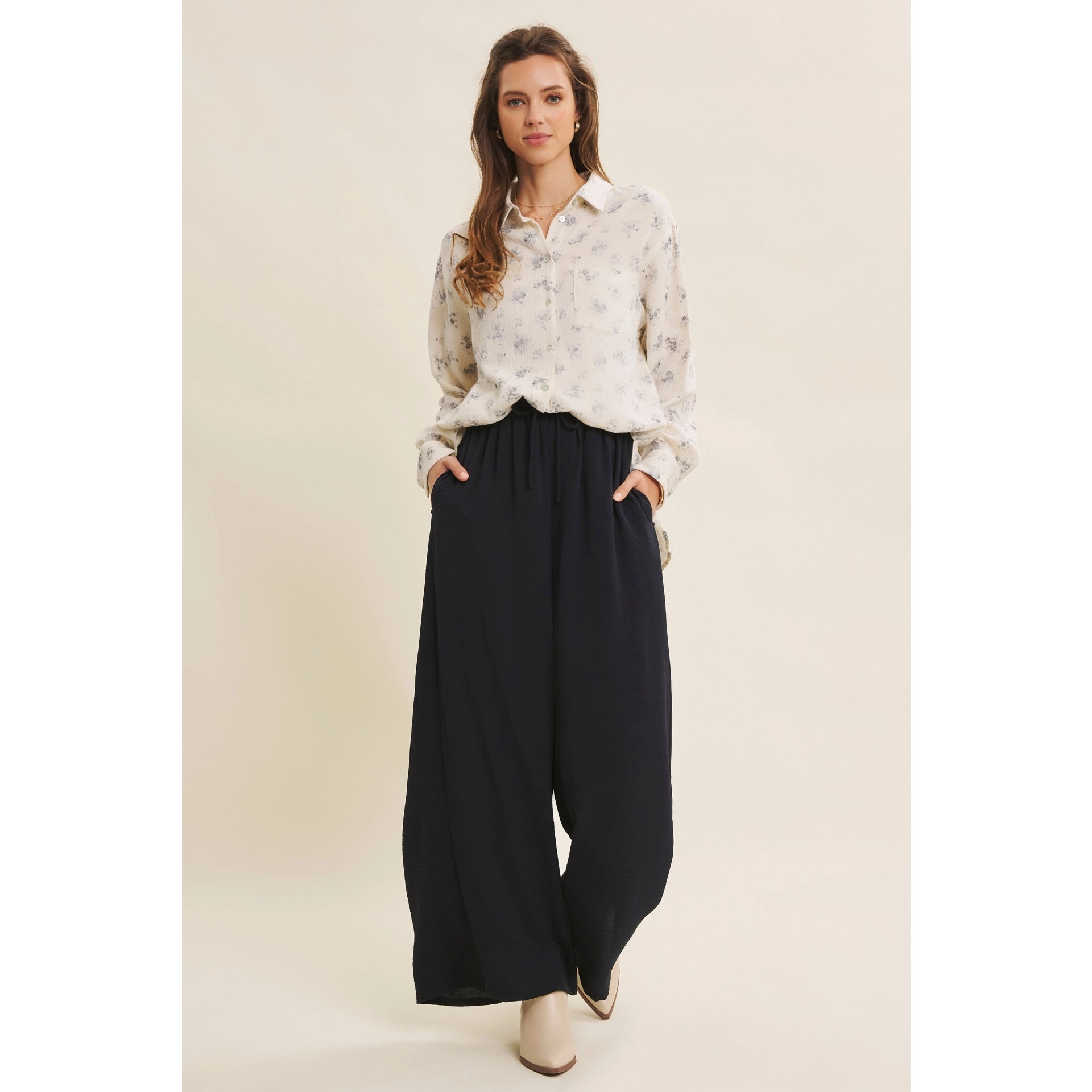 Kendra Floral Gauze Button Down Shirt