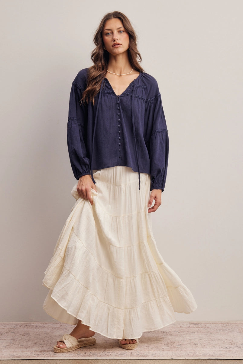 Justine Cotton Peasant Blouse
