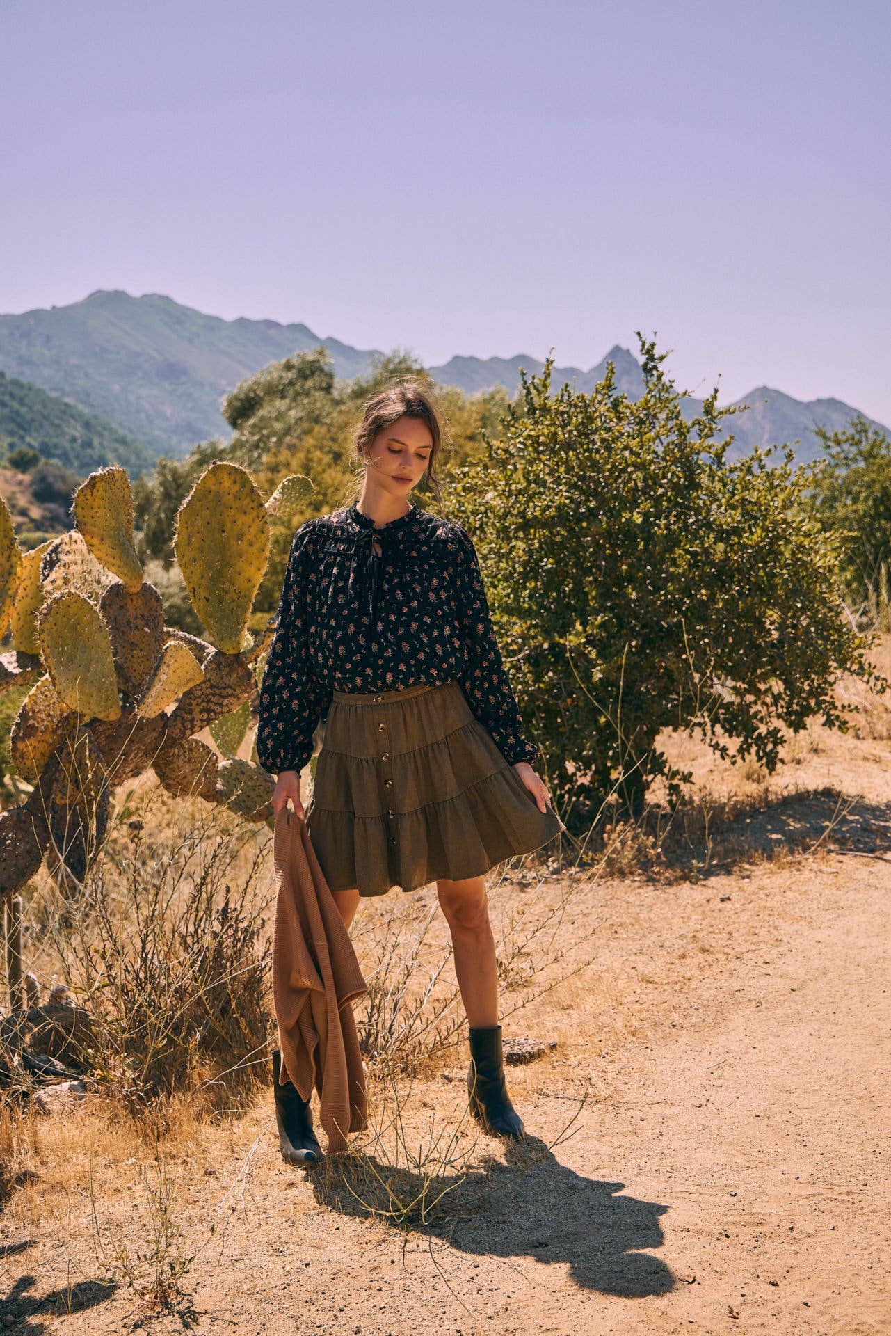 Emmie Washed Ruffle Mini Skirt
