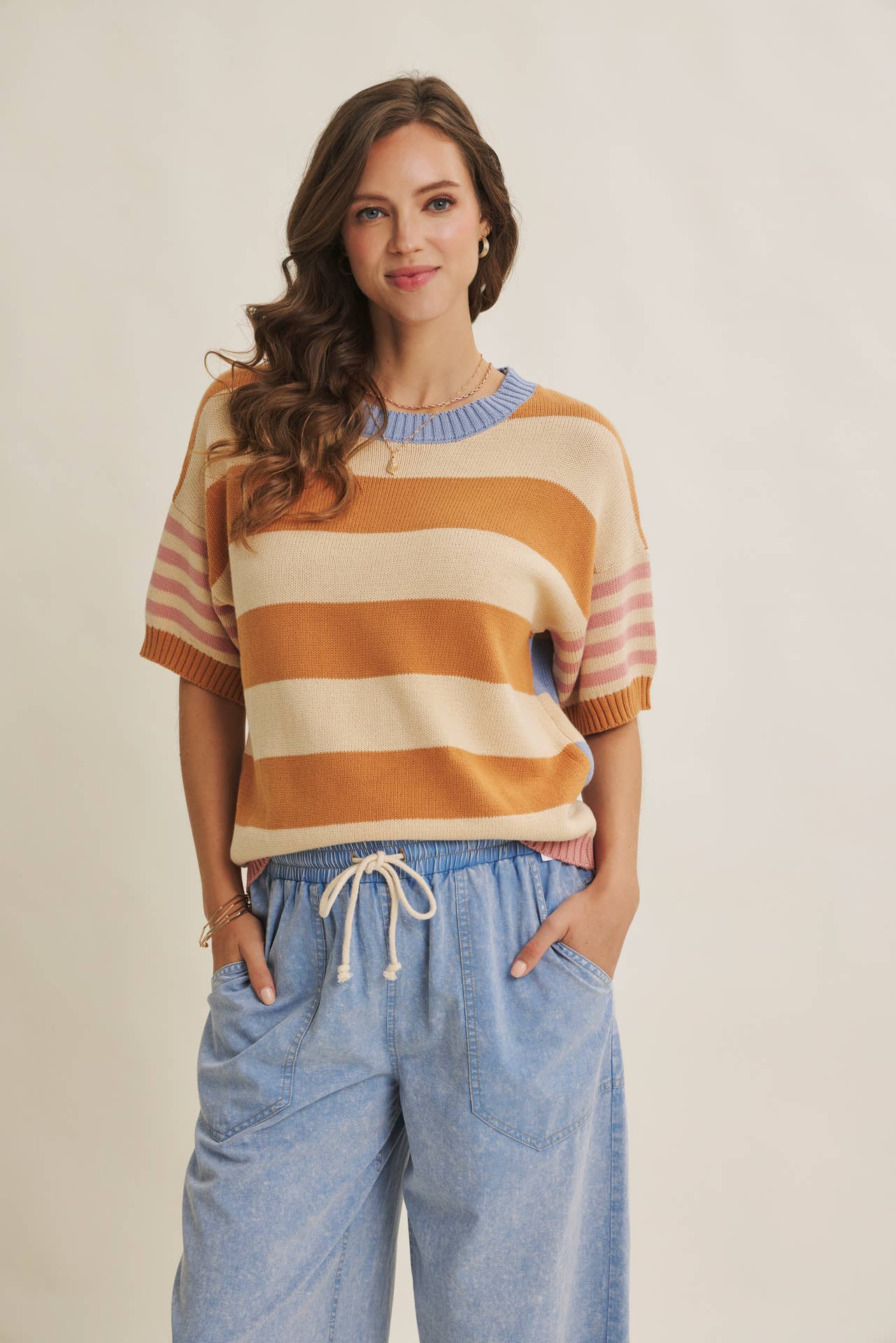 Brynn Striped Sweater Tee