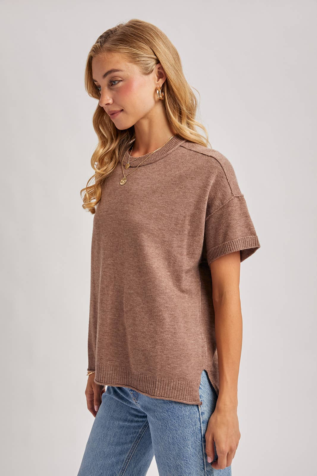 Cassie Crewneck Knit Tee