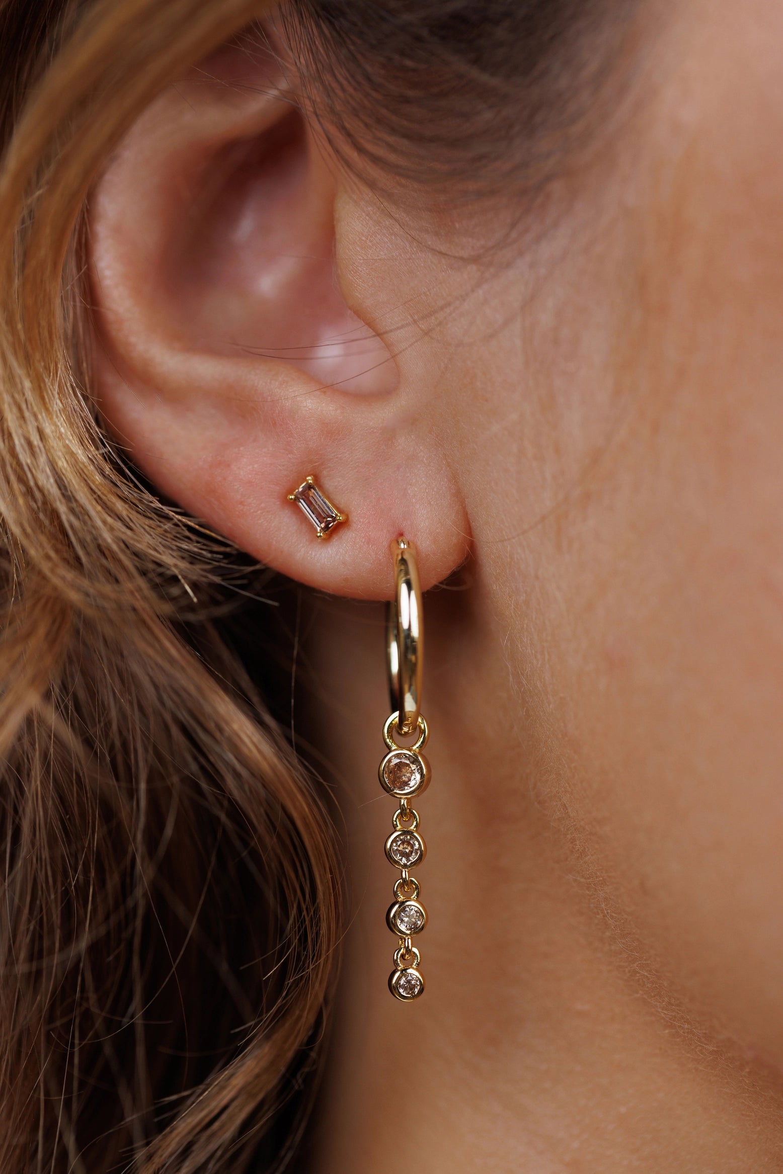 Baguette Gold Earrings