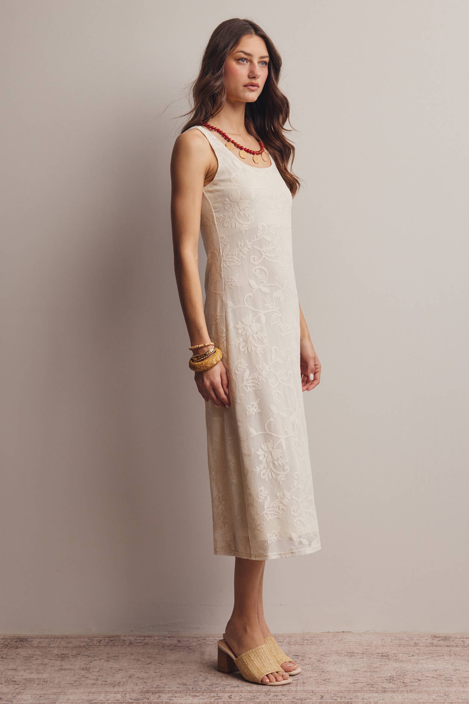 Zara Lace Midi Slip Dress