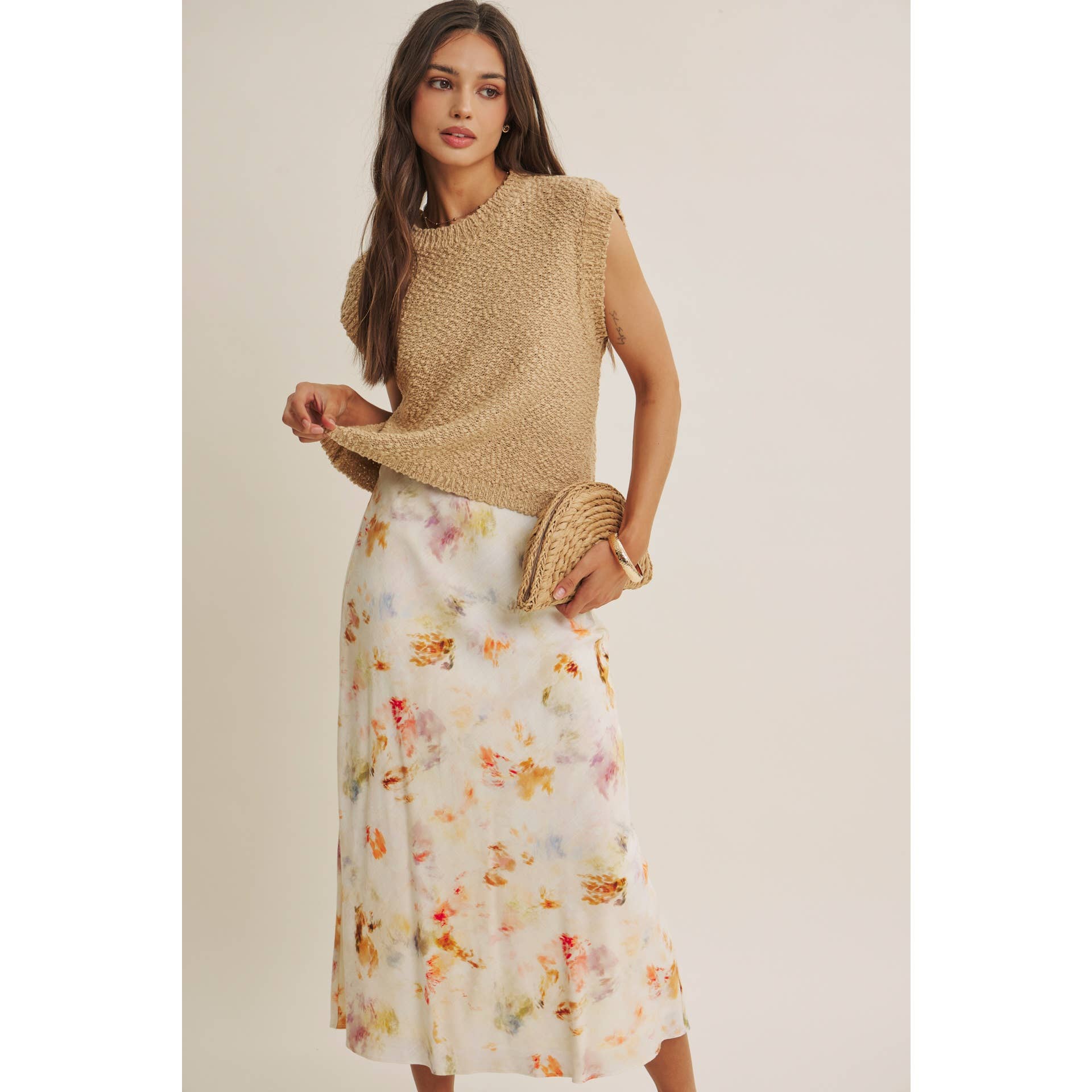 Vivian Abstract Midi Skirt