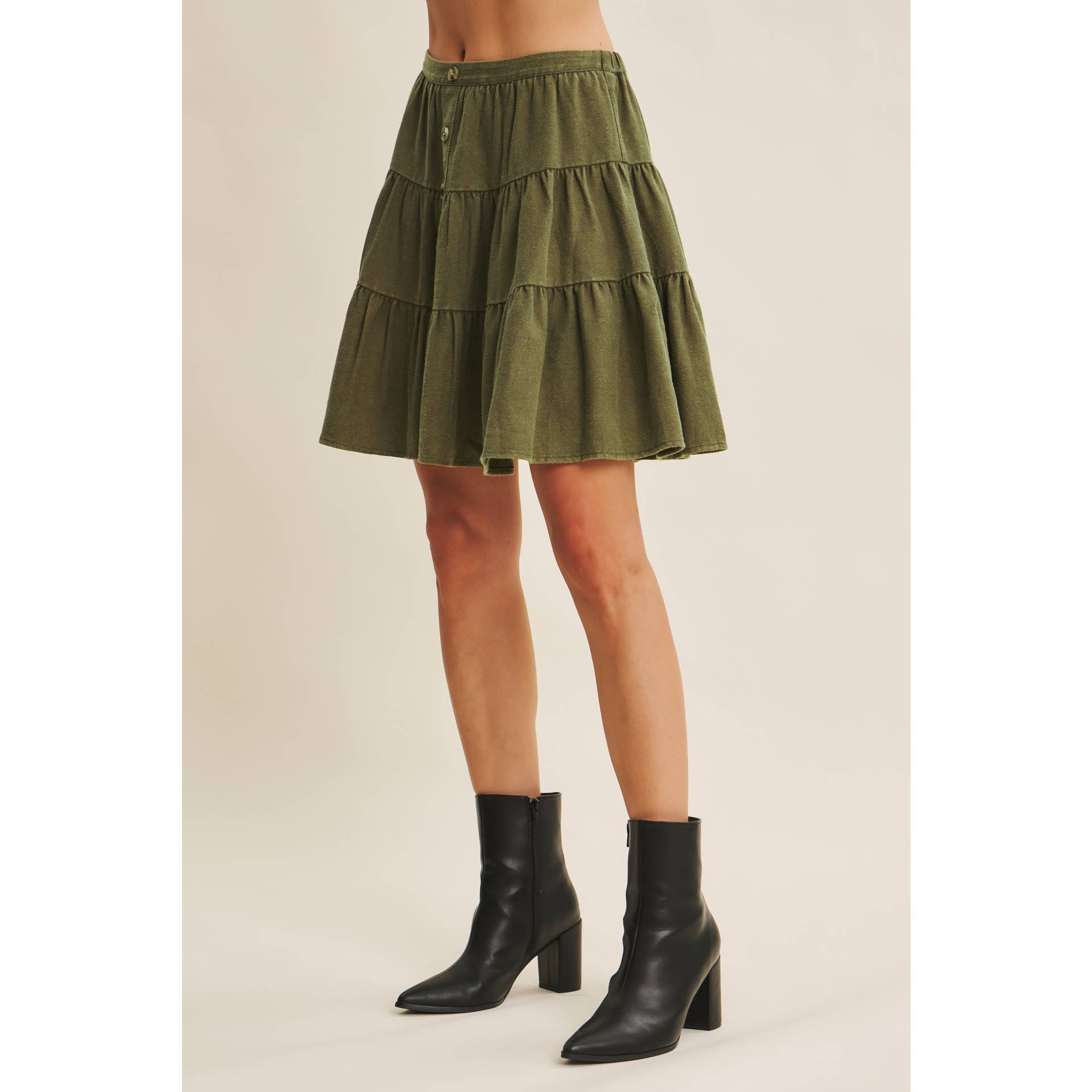 Emmie Washed Ruffle Mini Skirt