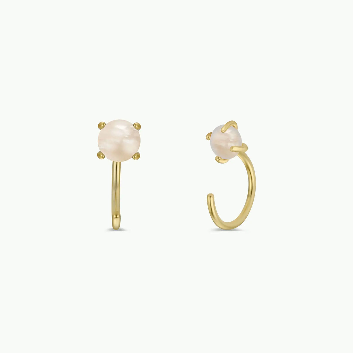 Gemstone Huggie Earrings