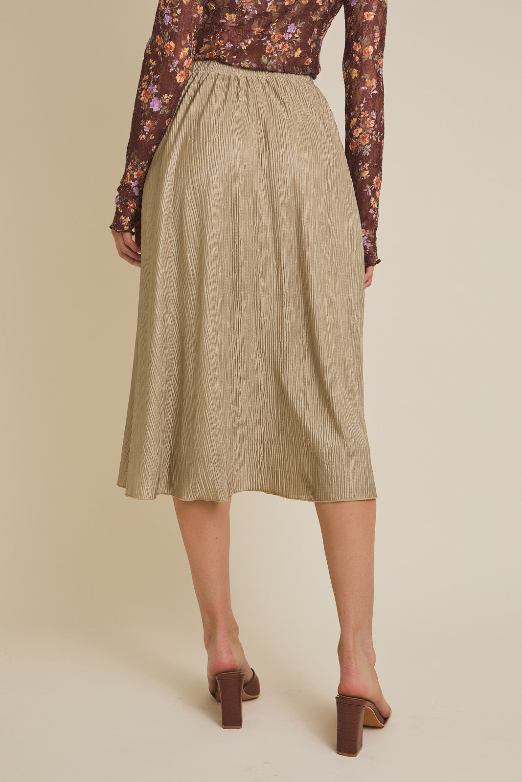 Audrey Pleated Midi Skirt