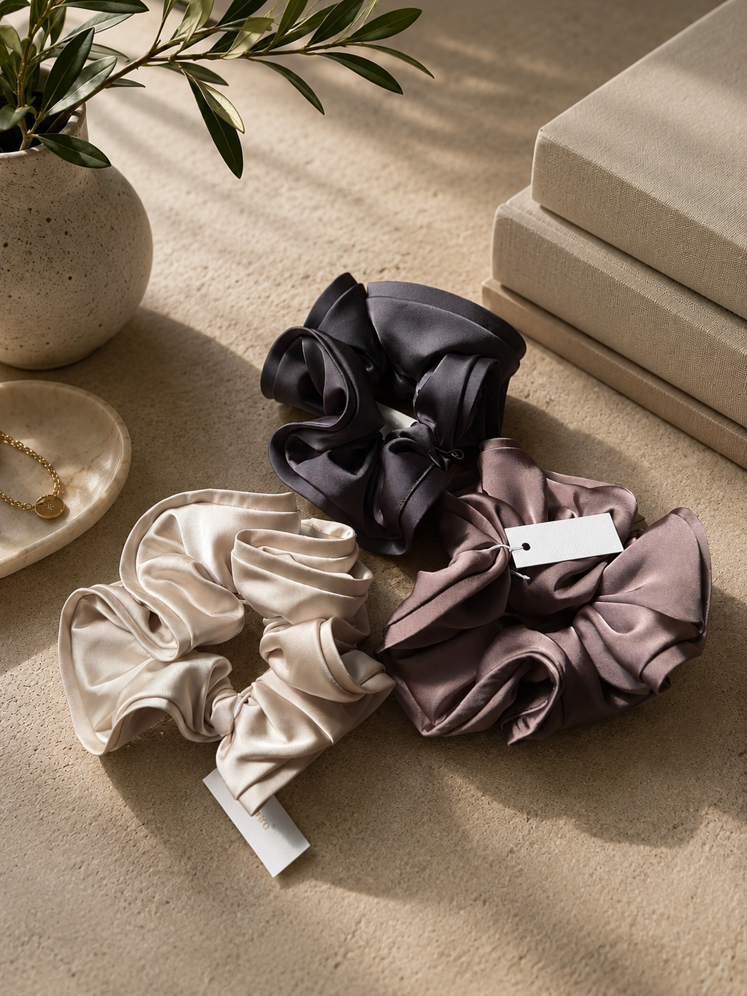 Neutral Mega Satin Scrunchie