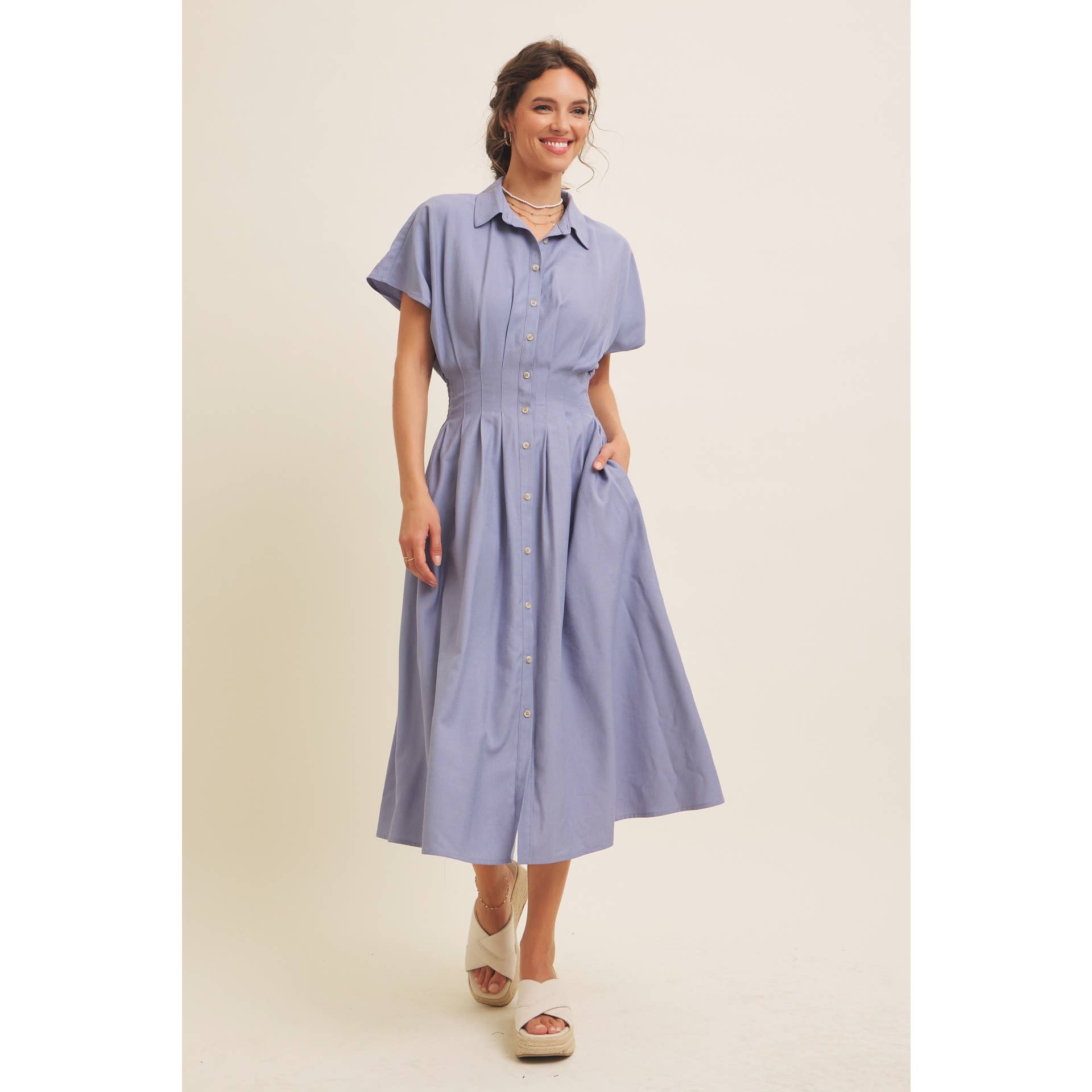 Peyton Pleated Midi Dress
