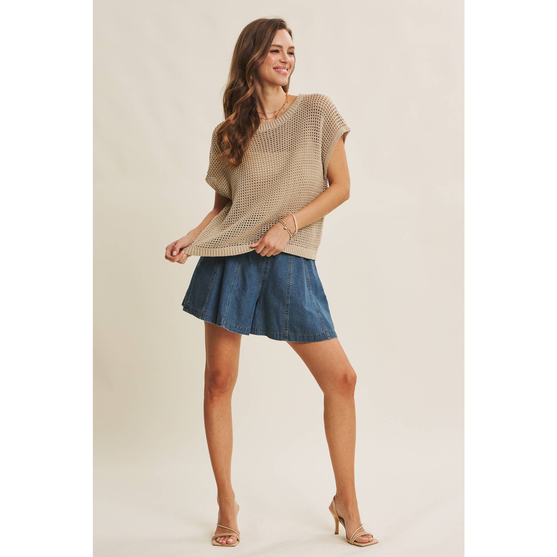 Bailey Fishnet Sweater Tee