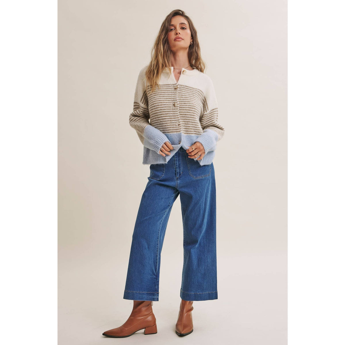 Dakota Striped Colorblock Cardigan