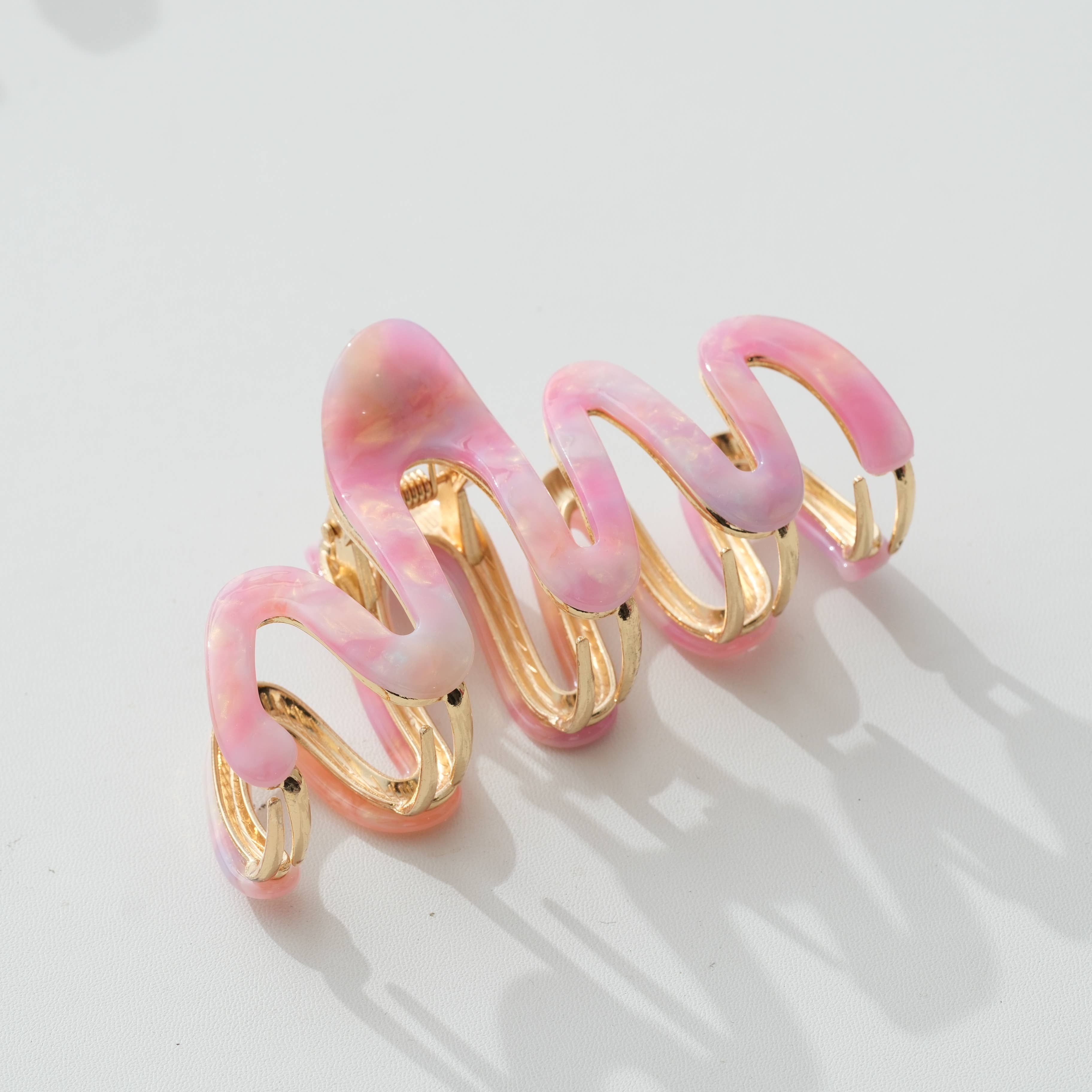Willow Island Sun Metal Large Squiggle Claw Clip