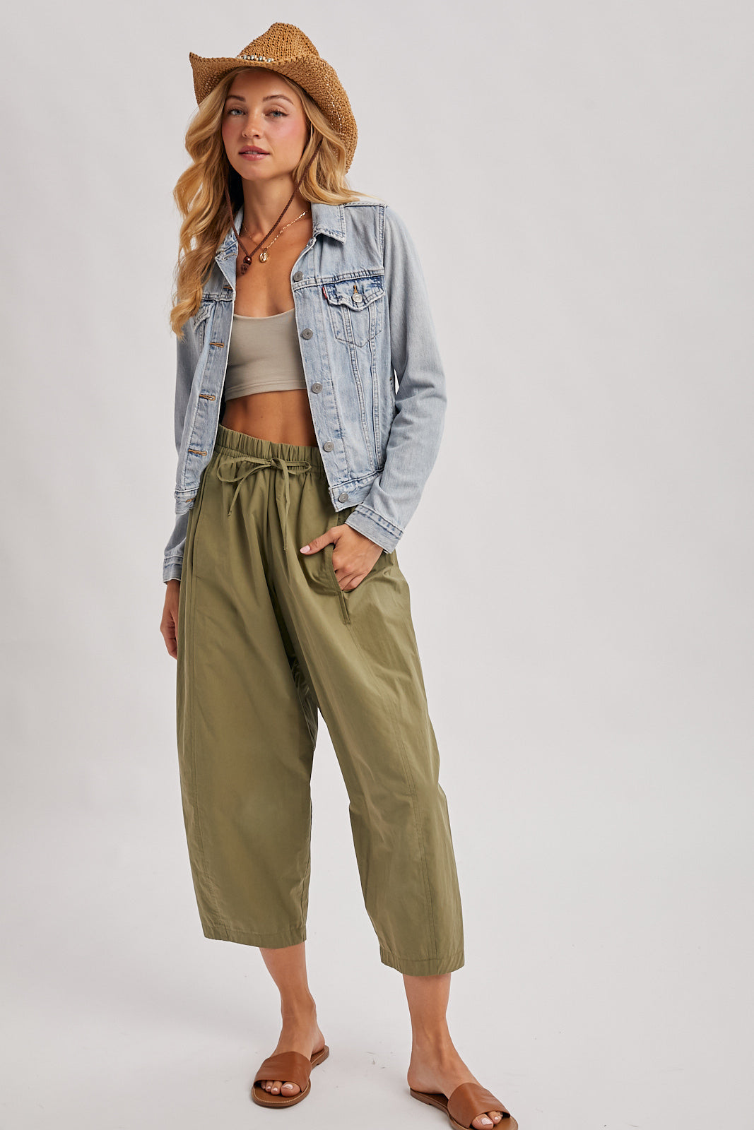 Chloe Barrel Leg Drawstring Pants