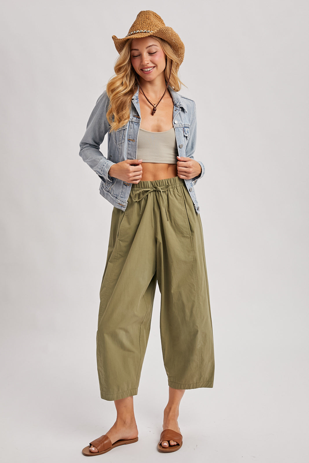 Chloe Barrel Leg Drawstring Pants