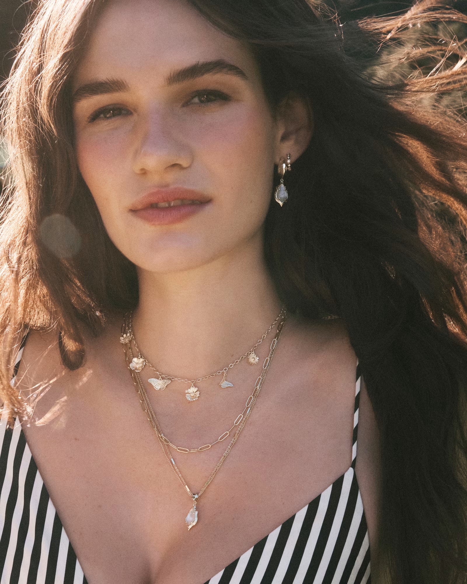 Adriana Scallop Frame Multi Strand Necklace