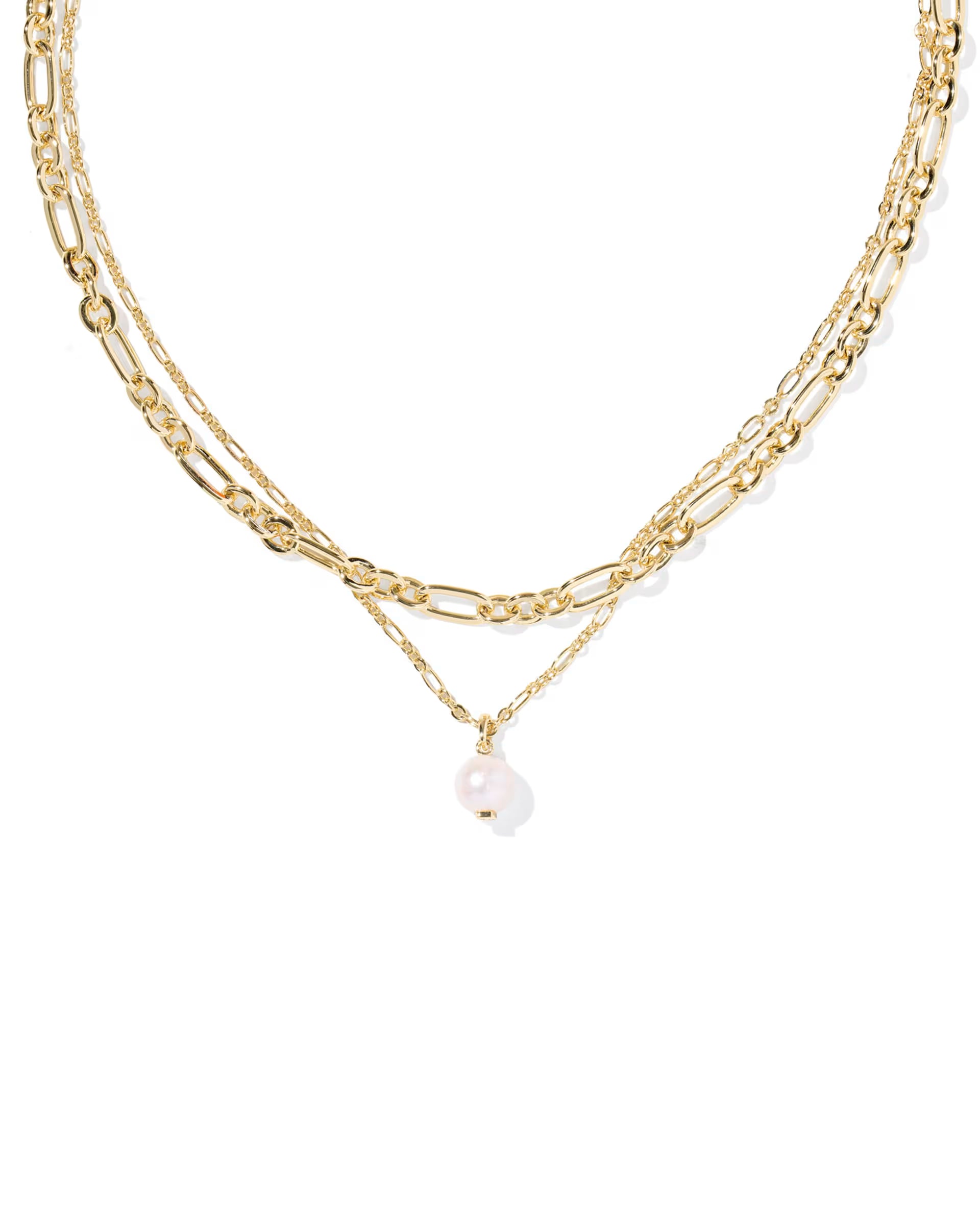 Ashton Multi-strand Gold Freshwater Pearl Necklace