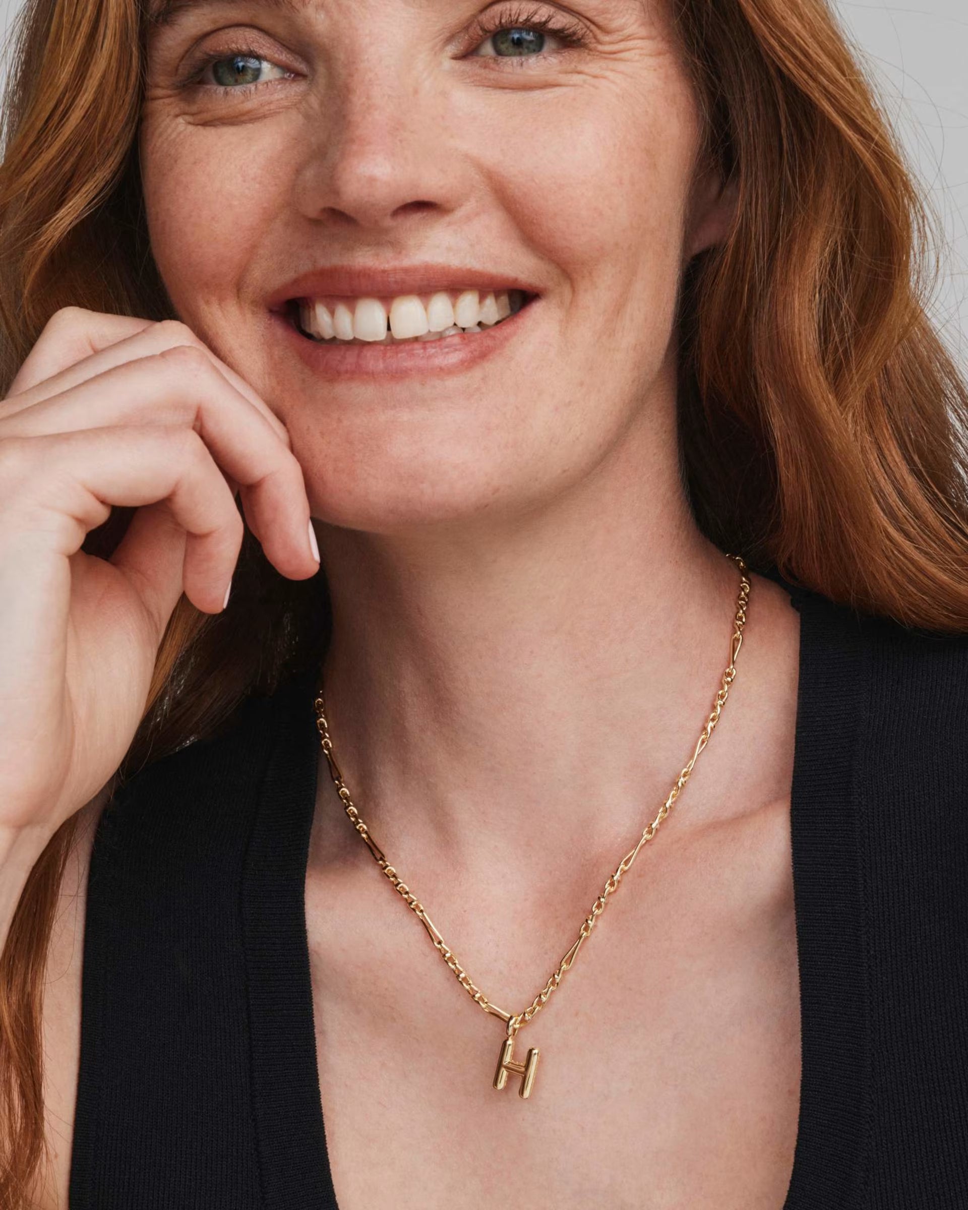 Bubble Letter Gold Short Pendant Necklace