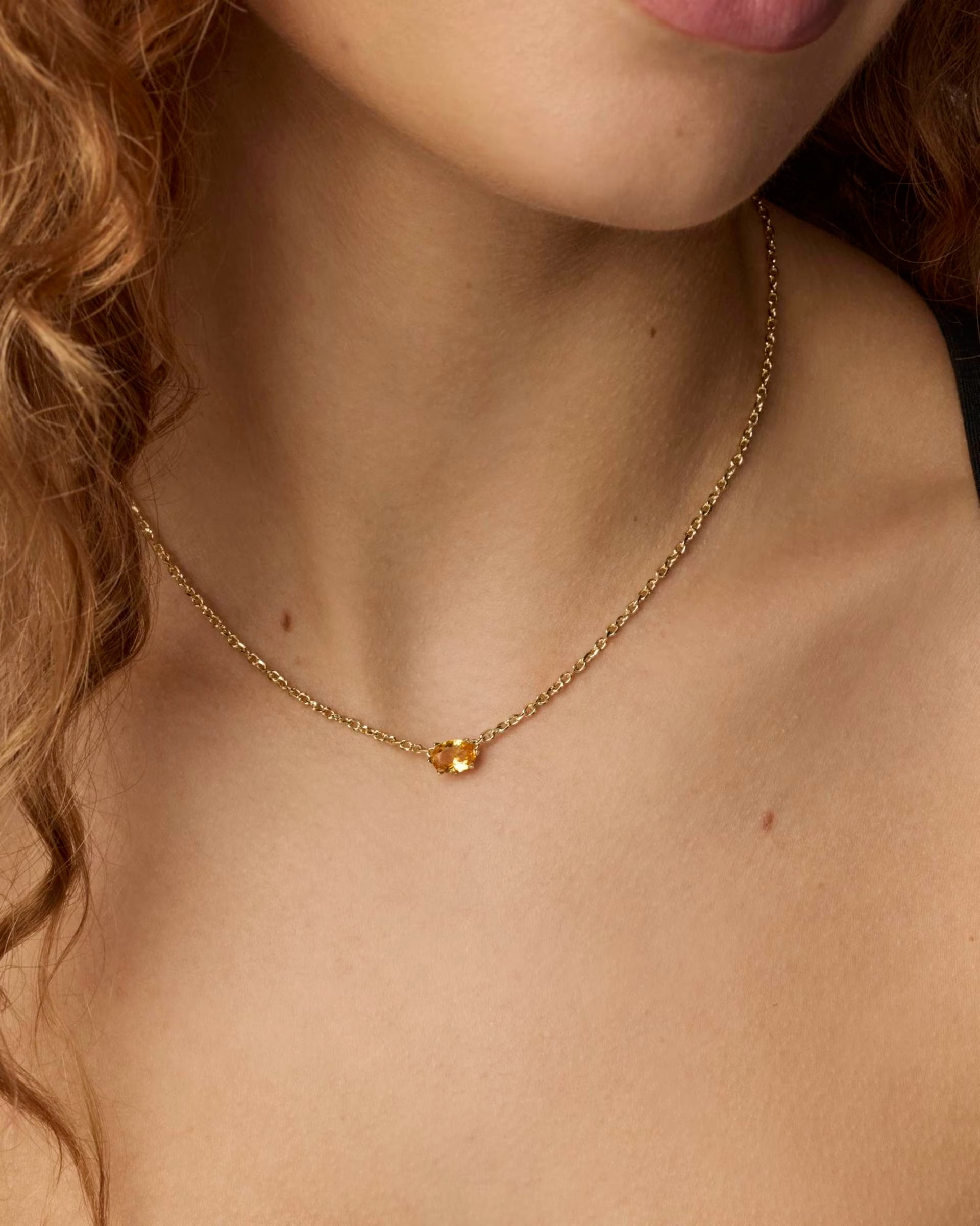 Cailin Gold Pendant Necklace - Purple Crystal