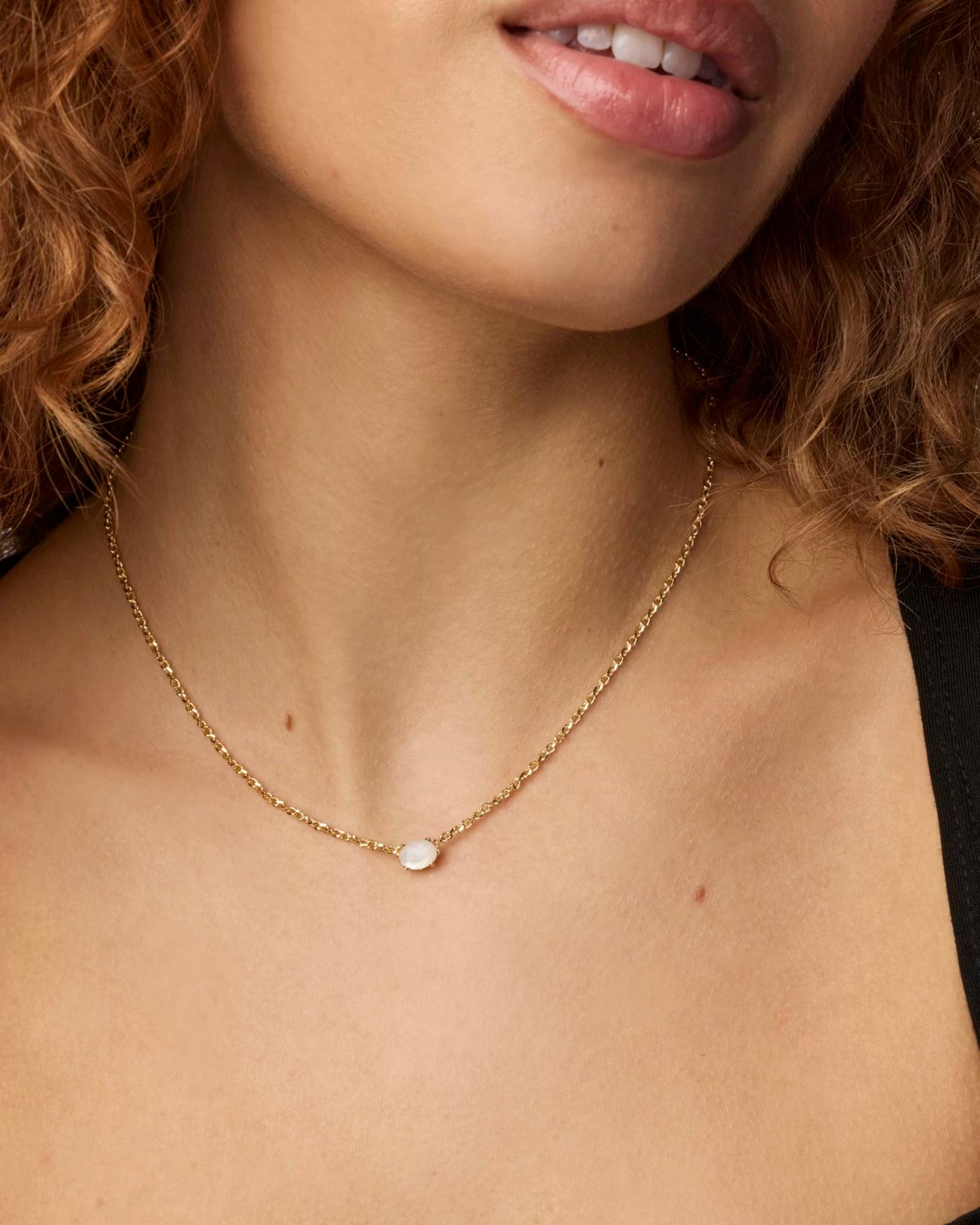 Cailin Gold Pendant Necklace - Ivory Mother of Pearl