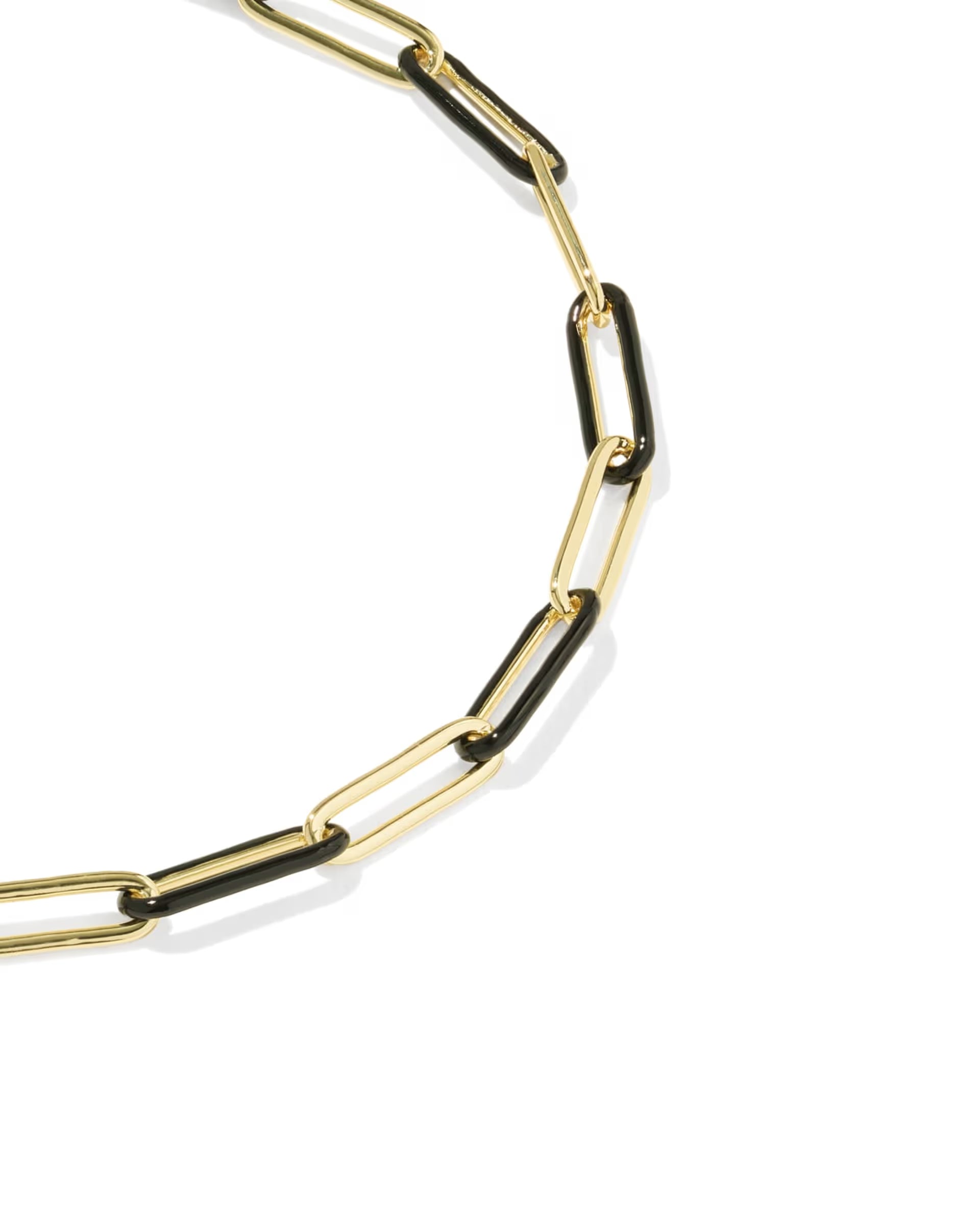 Courtney Gold Black Enamel Link & Chain Bracelet