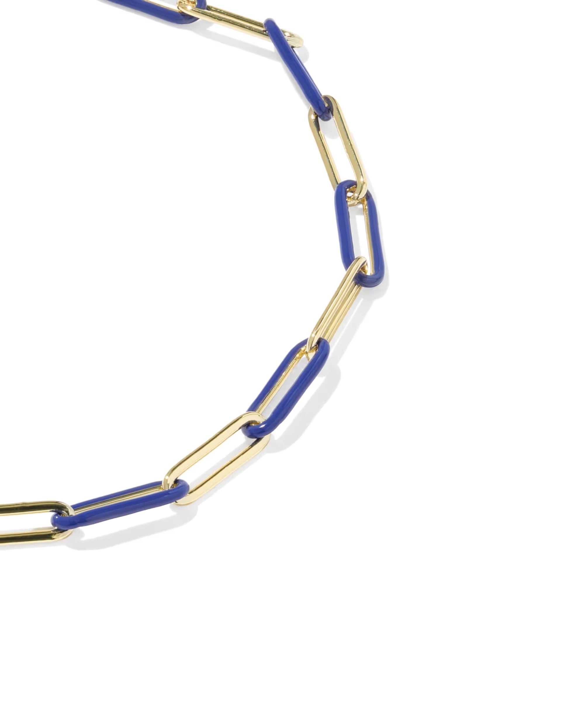 Courtney Gold Blue Enamel Link & Chain Bracelet