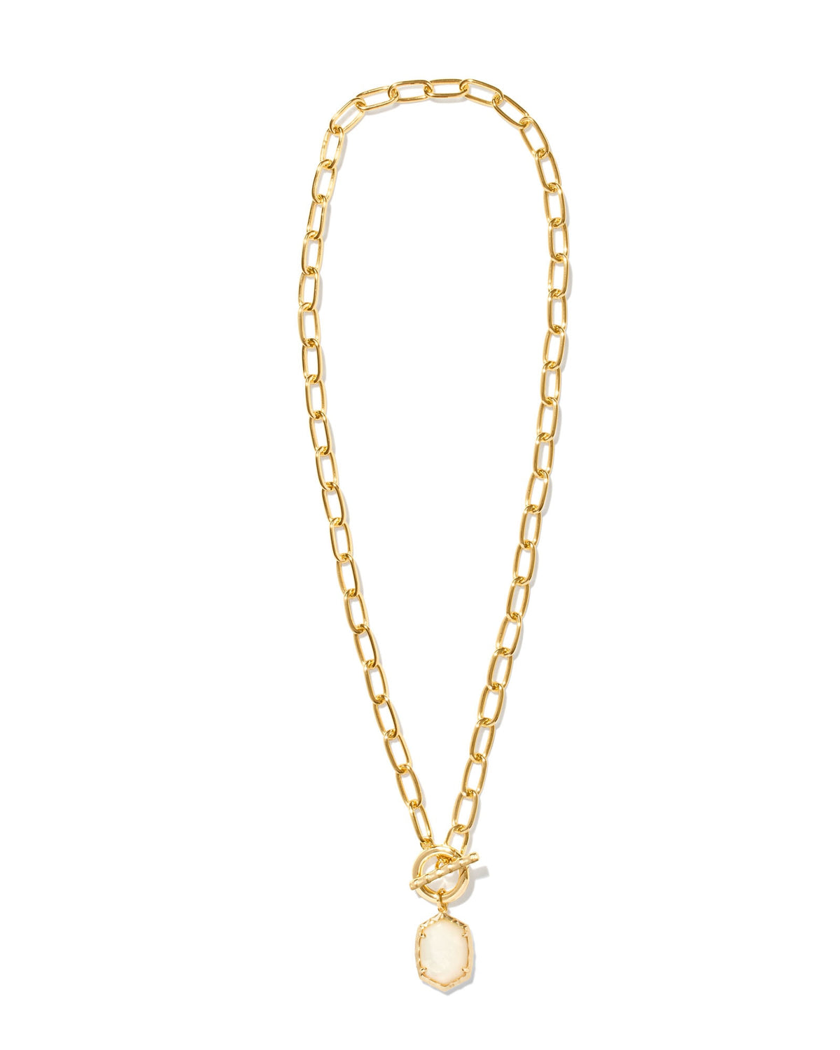 Daphne Convertible Gold Link & Chain Necklace - Ivory Mother of Pearl