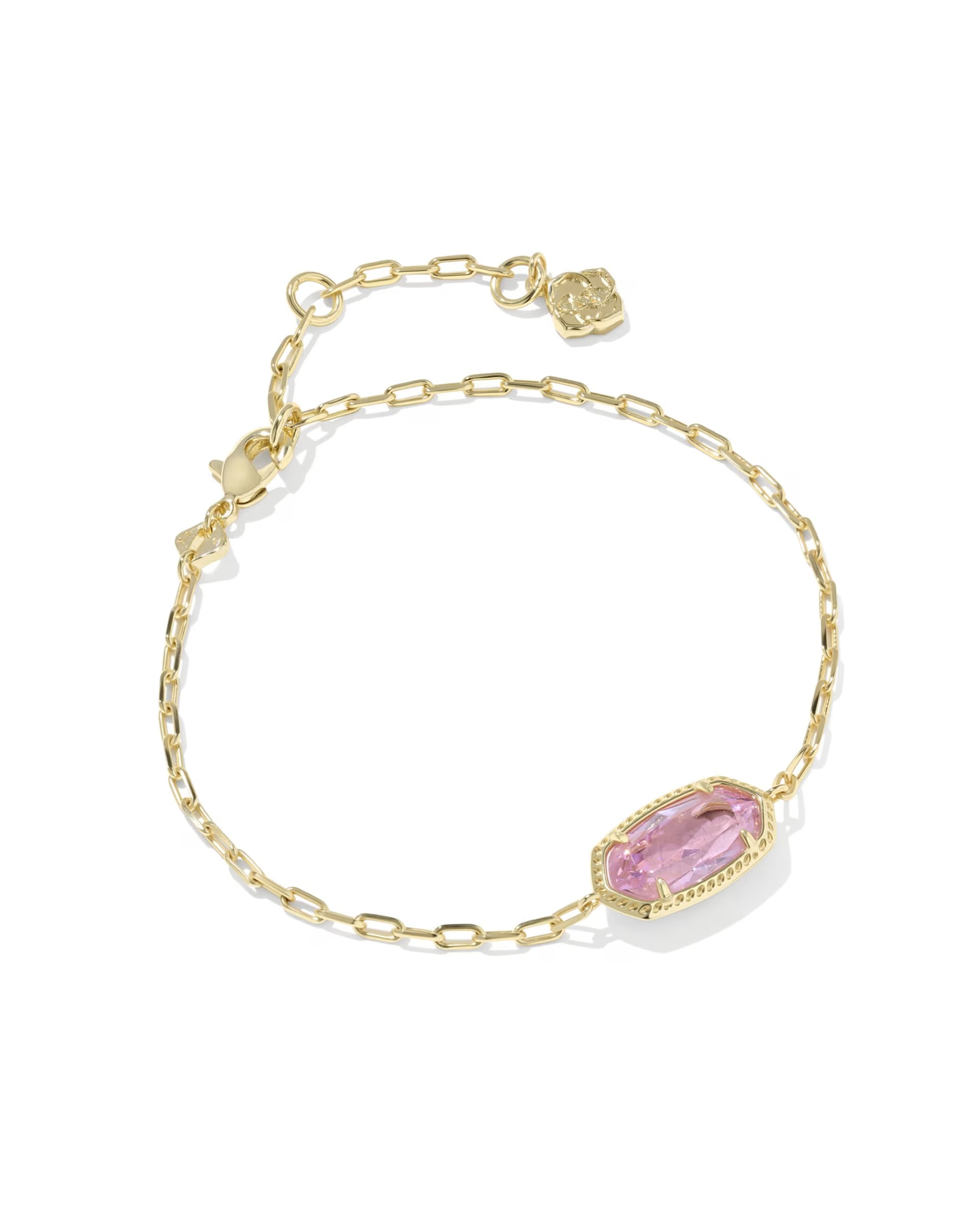 Elaina Luxe Gold Chain Bracelet - Pink CZ