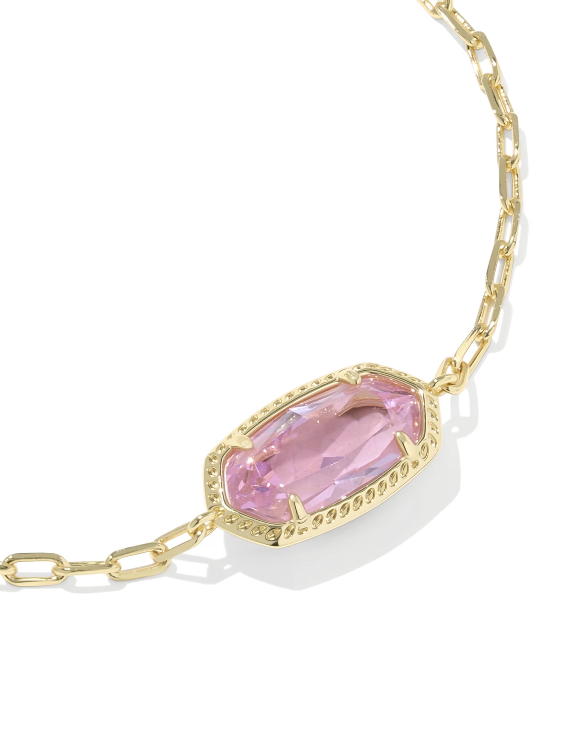 Elaina Luxe Gold Chain Bracelet - Pink CZ