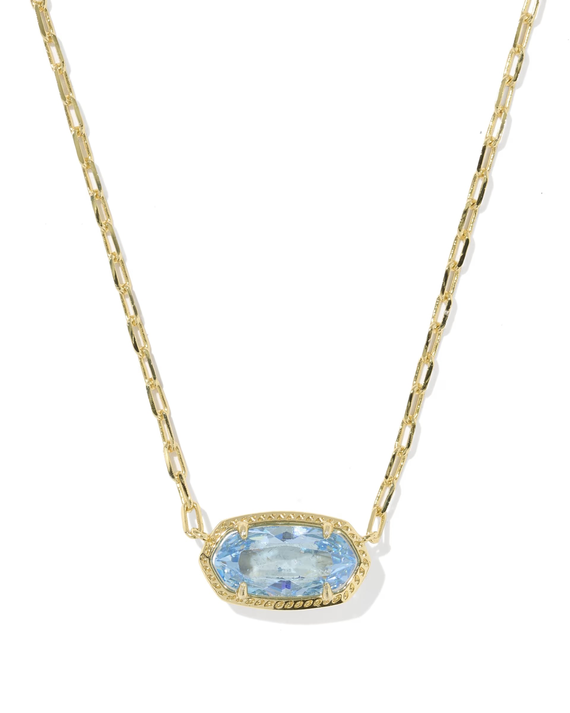 Elisa Luxe Gold Short Pendant Necklace - Blue CZ