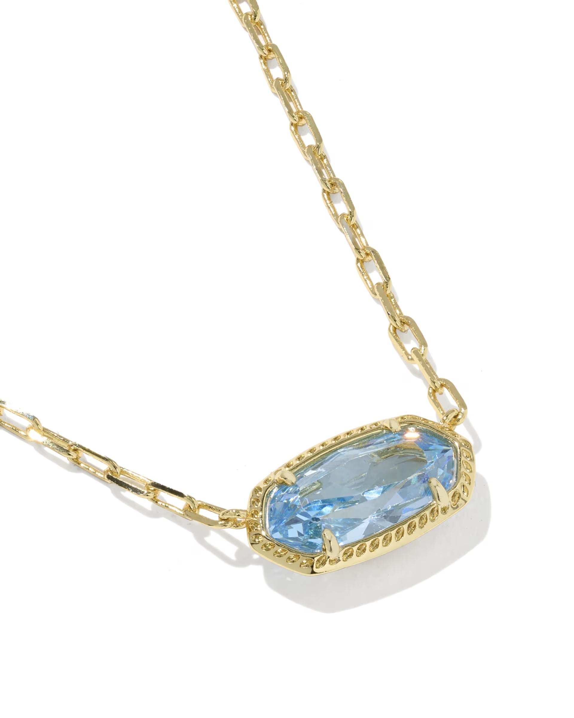 Elisa Luxe Gold Short Pendant Necklace - Blue CZ