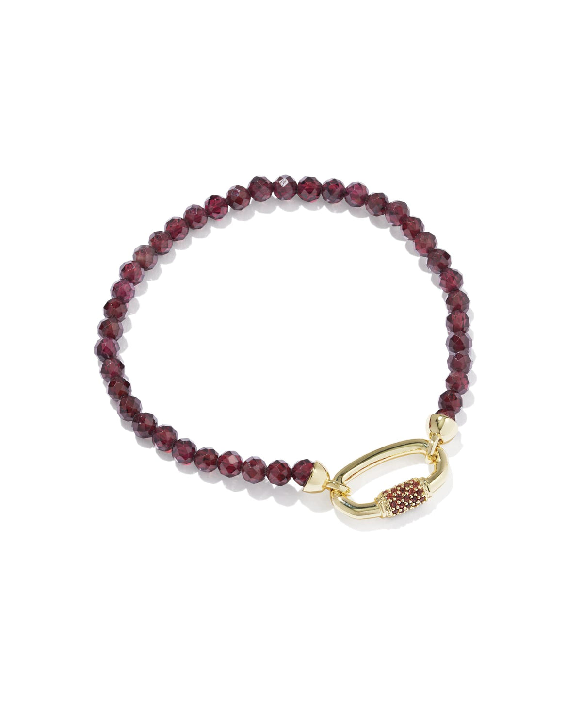 Emery Gold Beaded Stretch Bracelet - Red Garnet