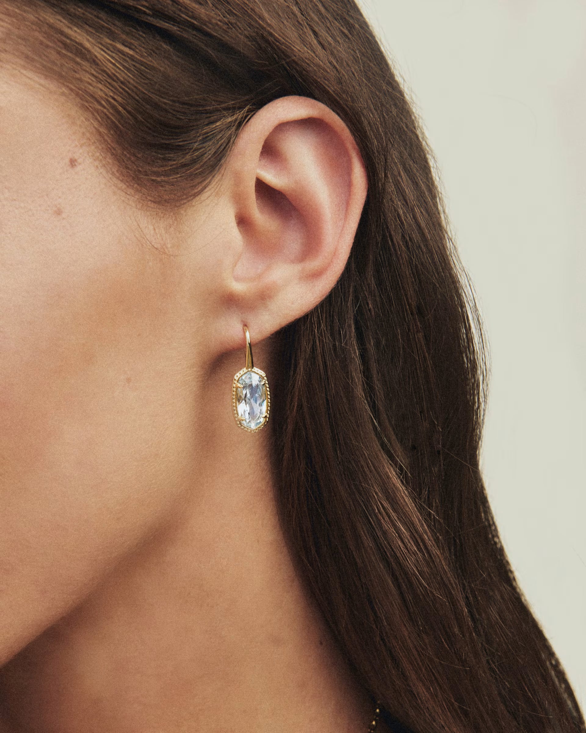 Lee Luxe Gold Drop Earrings - Blue CZ
