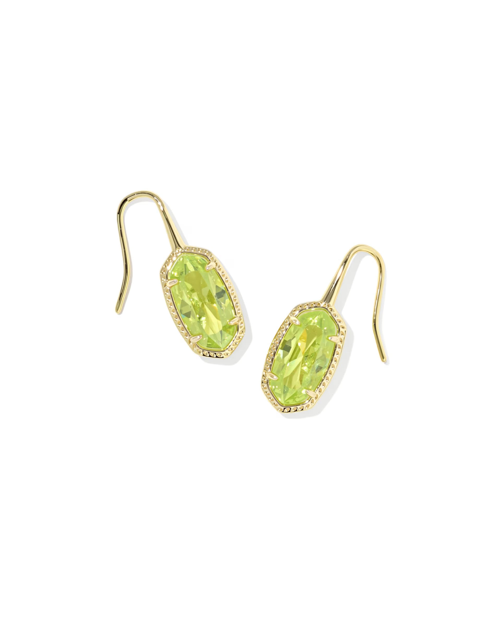 Lee Luxe Gold Drop Earrings - Green CZ