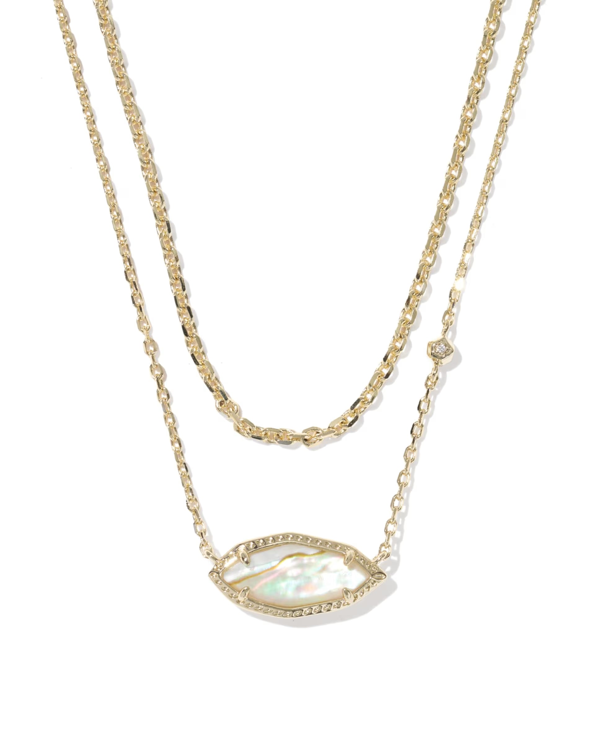 Ophelia Multi-strand Gold Necklace - Iridescent Abalone