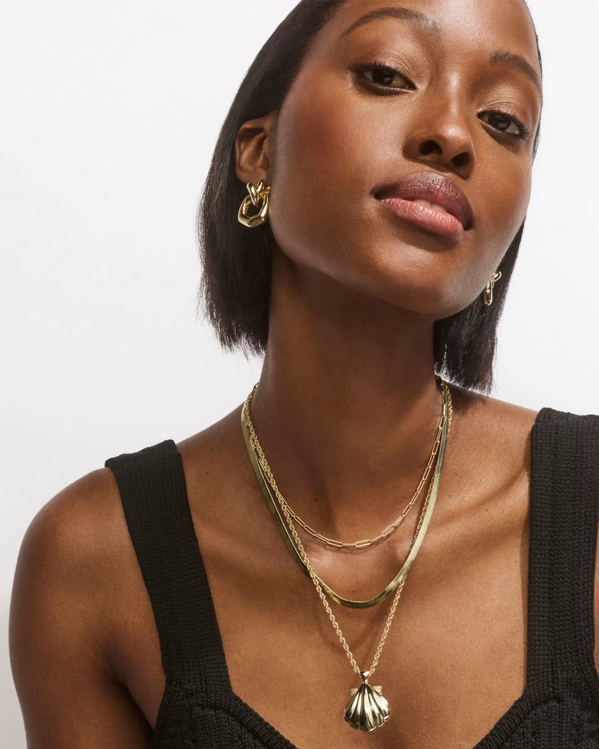 Parker Knot Gold Open Frame Earrings