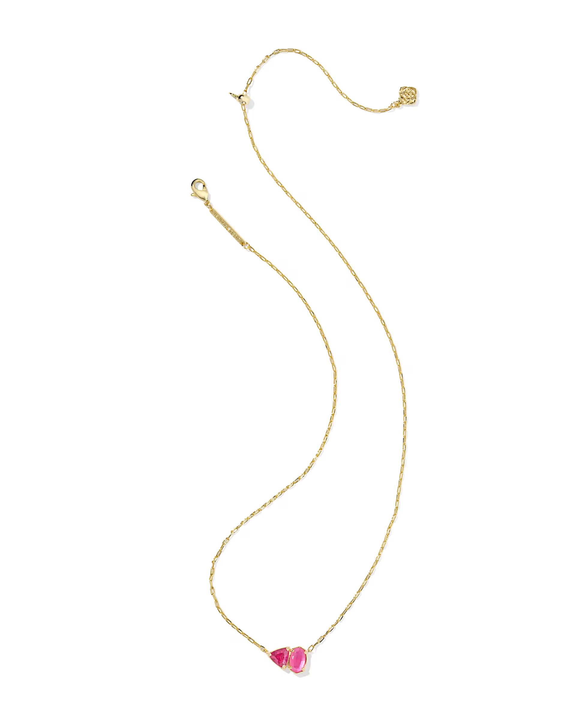 Tatum Short Pendant Necklace - Azalea Pink Mix