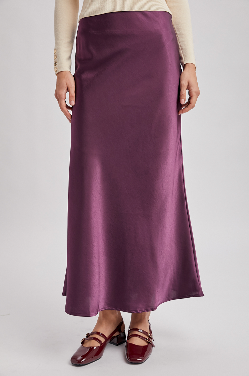 Celeste Satin Midi Skirt