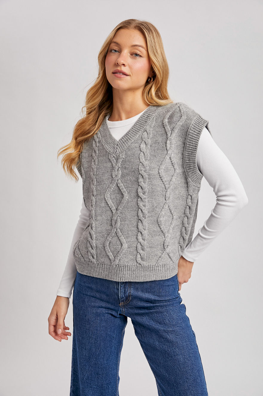 Faith Cable Knit Sweater Vest