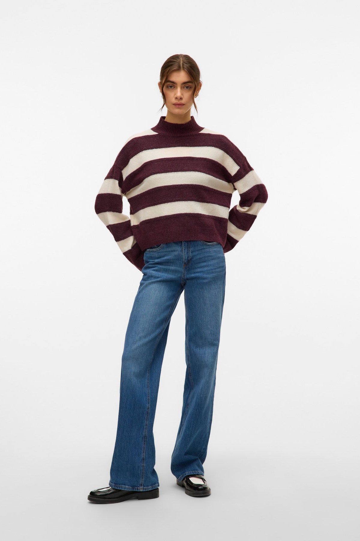 Leah Striped Mockneck Sweater